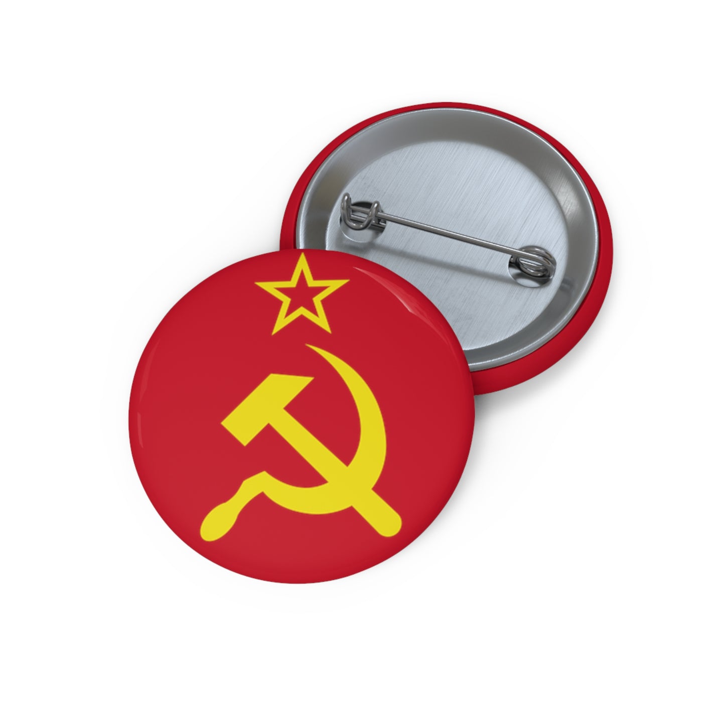 Socialist Hammer and Sickle Communist Leftist Pin Badge Button
