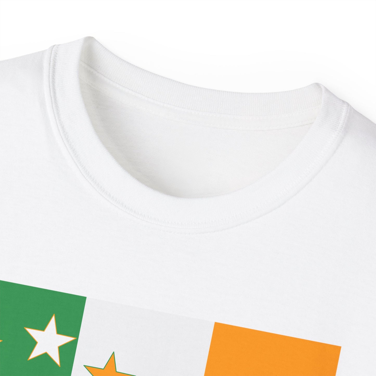 Irish Flag Tricolour with Socialist Starry Plough Unisex Ultra Cotton Tee