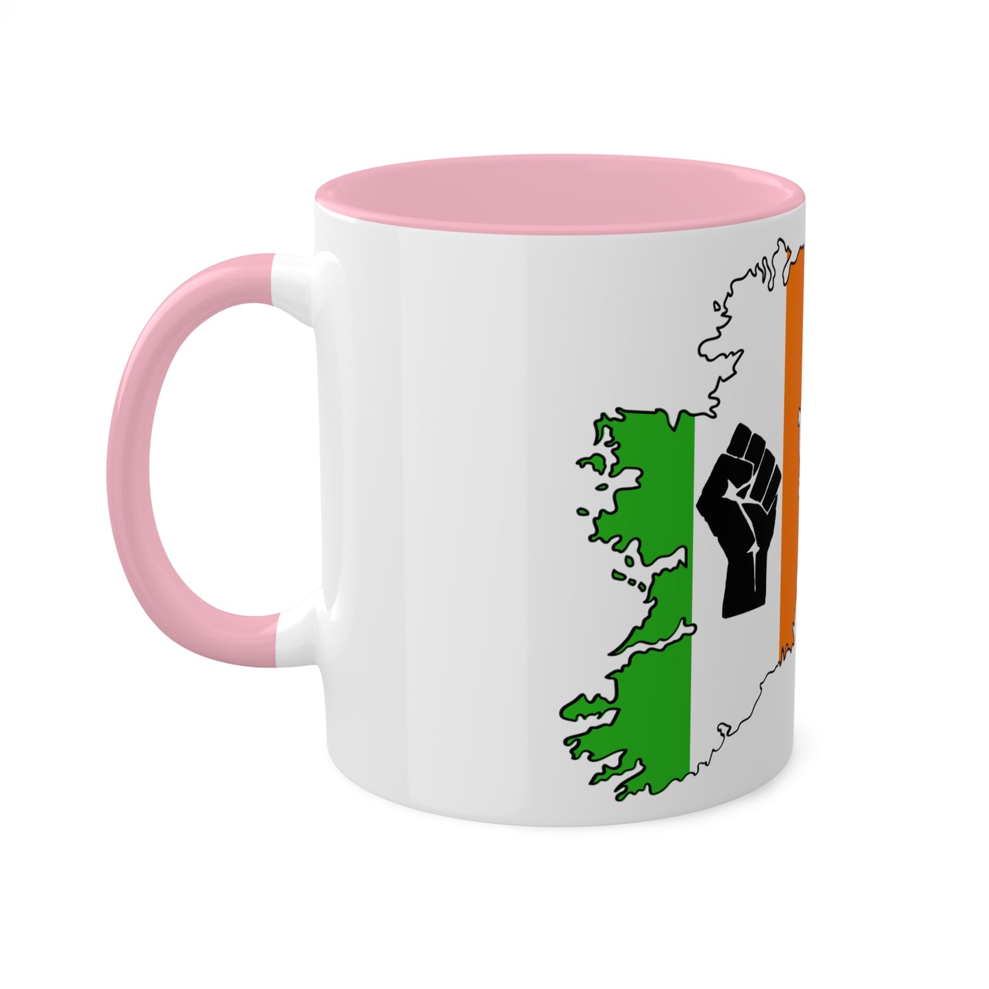 Irish Tricolour United Ireland Tiocfaidh ár lá with Black Fist Erin go Bragh Irish Republican Colourful Mug