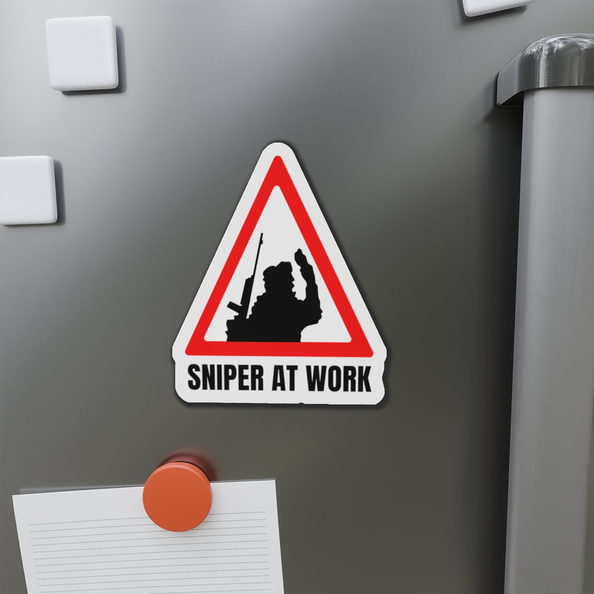 Sniper At Work United Ireland Irish Republican Army Road Sign IRA Kiss-Cut Magnet