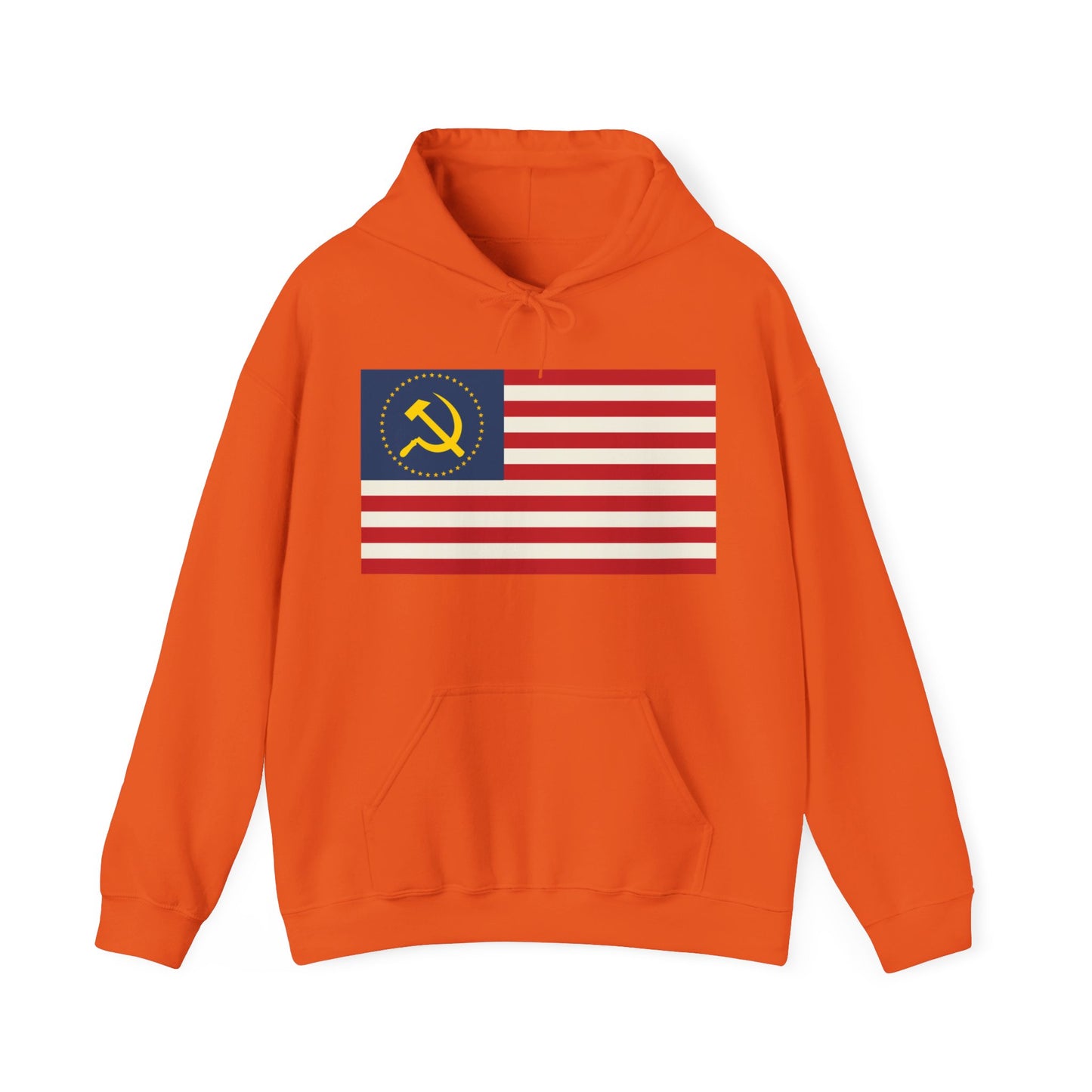 Socialist USA Stars and Stripes Communist American Flag Unisex Heavy Blend Hooded Sweatshirt