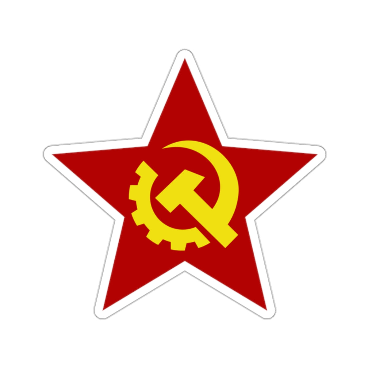 Red Star with USSR Industrial Style Hammer and Sickle Communist Leftist Bubble-free Sticker