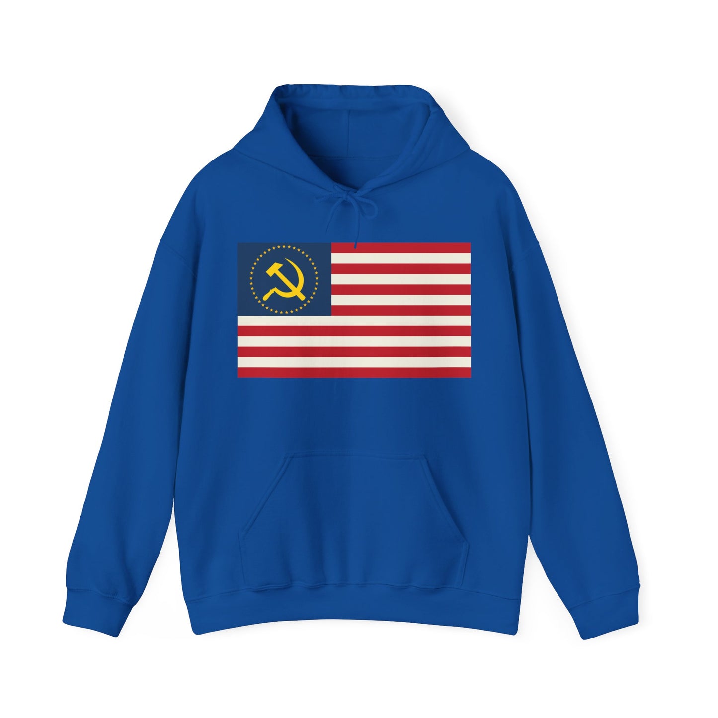 Socialist USA Stars and Stripes Communist American Flag Unisex Heavy Blend Hooded Sweatshirt
