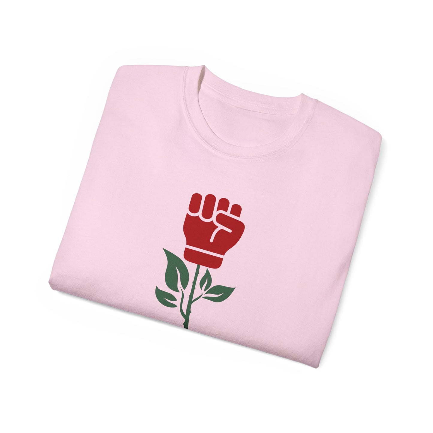 Socialist Rose Fist Leftist Solidarity Socialism Unisex Ultra Cotton Tee