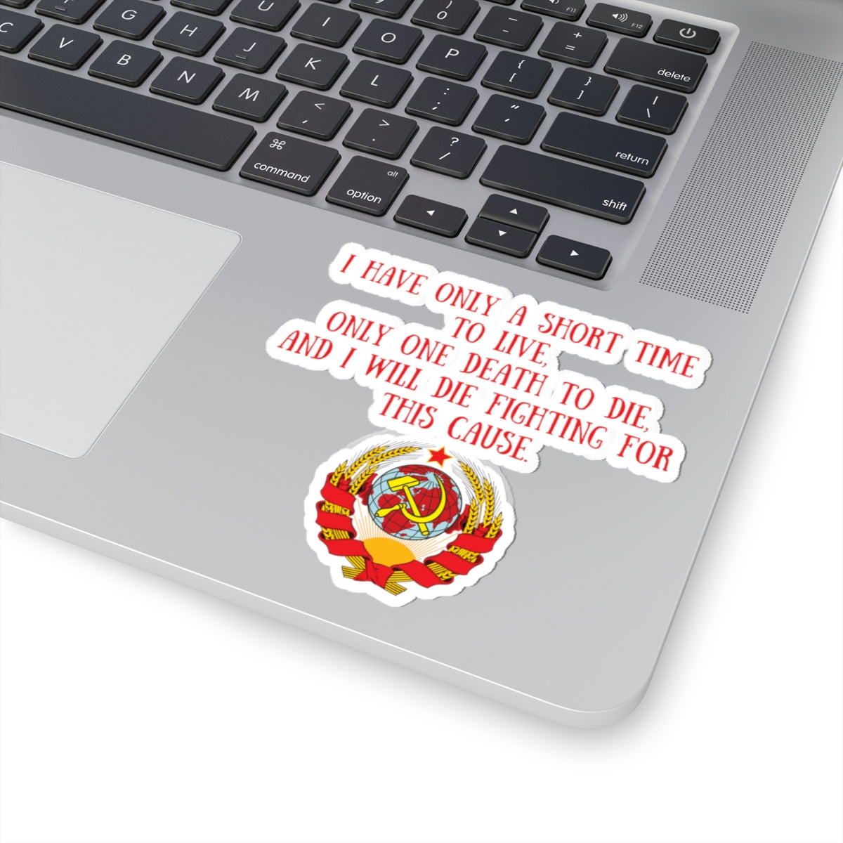 Socialist Hammer and Sickle Globe with John Brown Quote I Only Have a Short Time Communist Solidarity Kiss-Cut Sticker