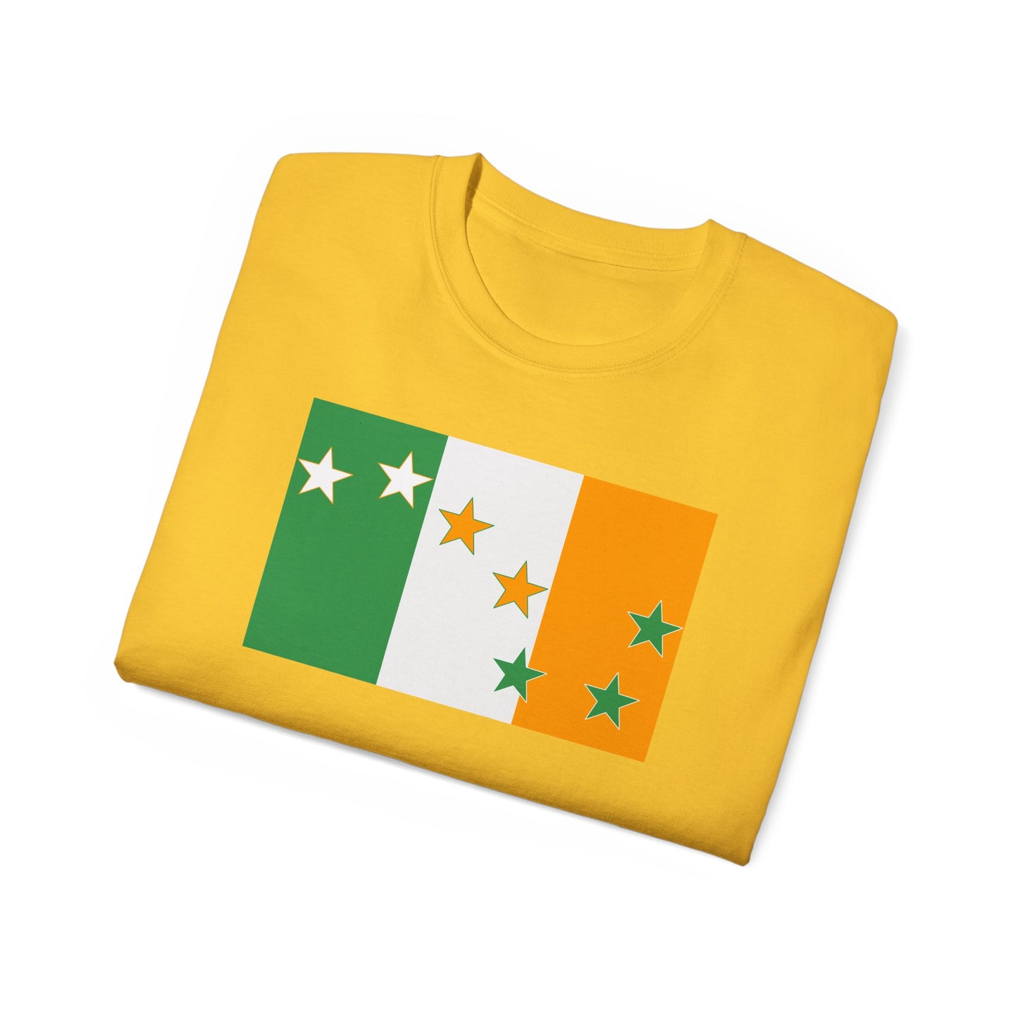 Irish Flag Tricolour with Socialist Starry Plough Unisex Ultra Cotton Tee
