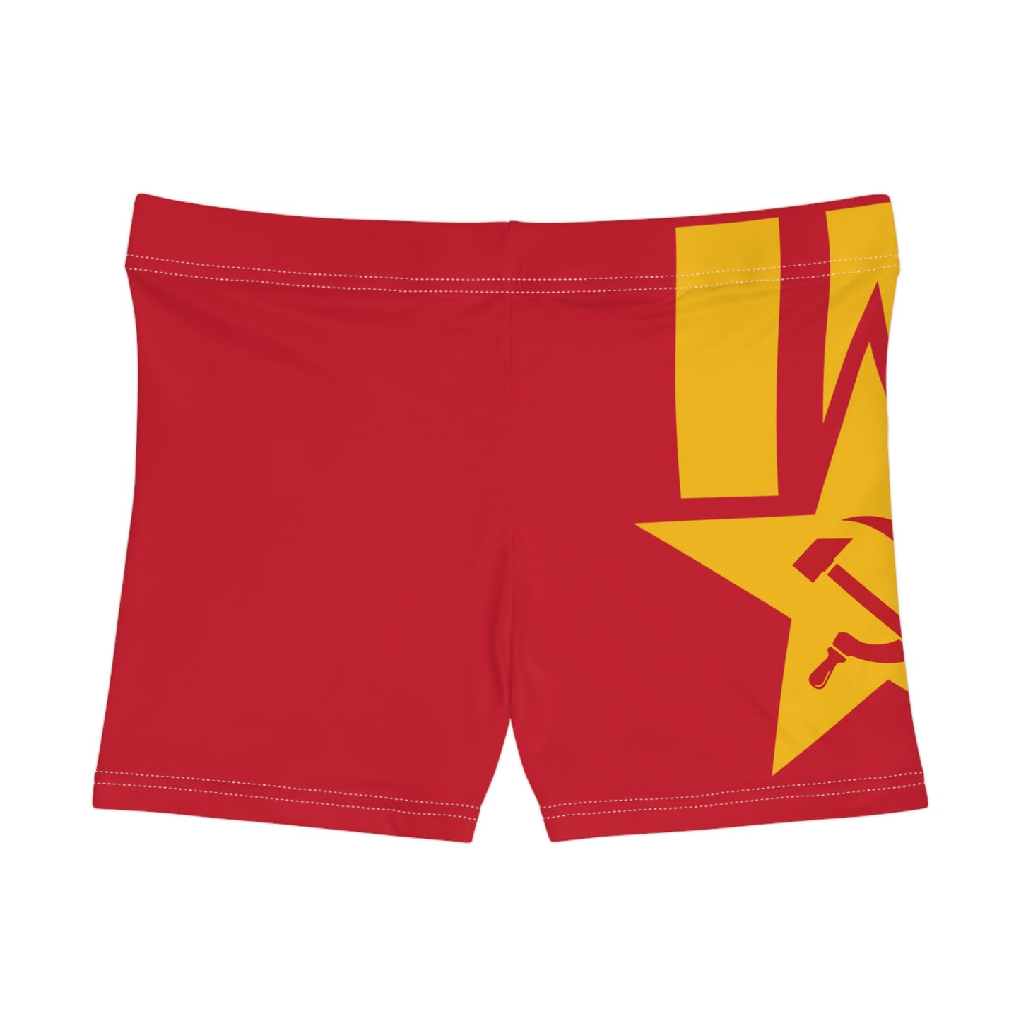 Leftist Star with Hammer and Sickle and Stripes Socialist Women's Shorts