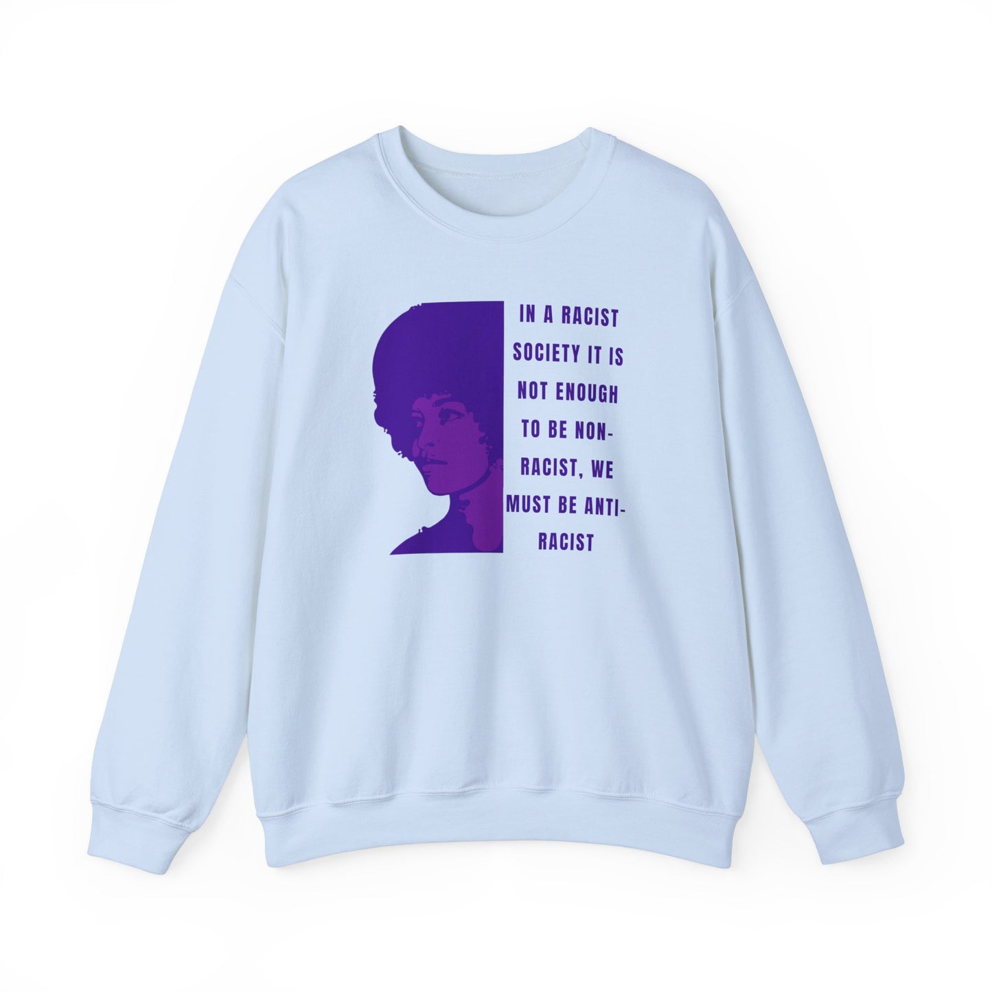 Angela Davis Anti-Racist Quote Counter Culture 70's Style Print BLM Unisex Heavy Blend™ Crewneck Sweatshirt