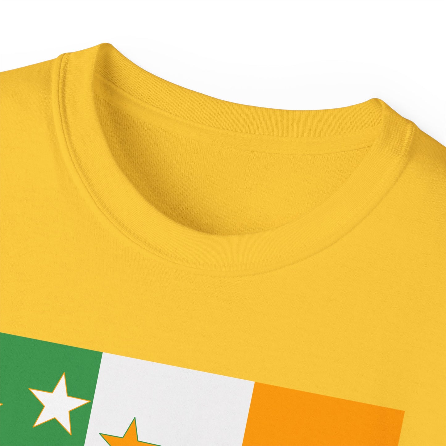 Irish Flag Tricolour with Socialist Starry Plough Unisex Ultra Cotton Tee
