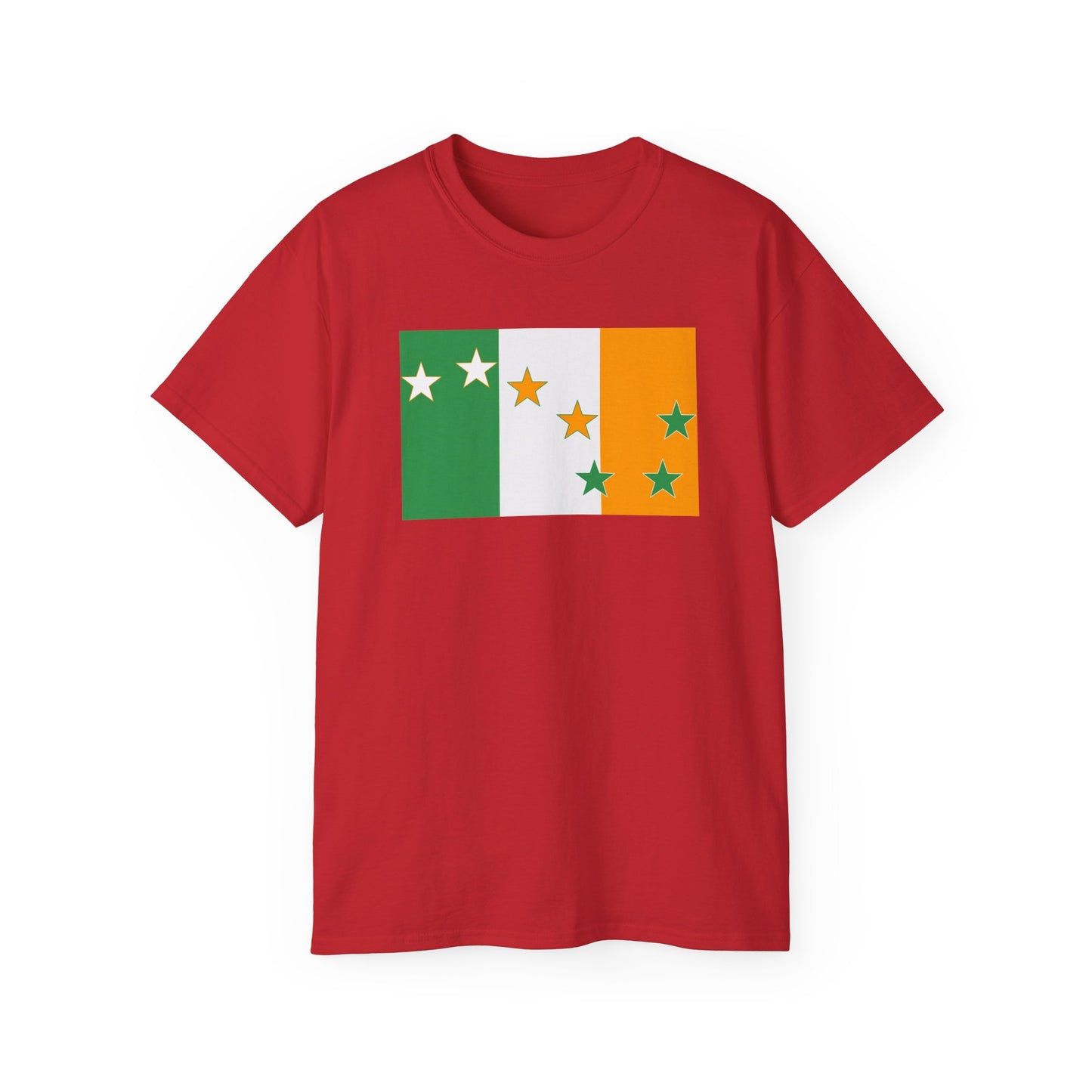 Irish Flag Tricolour with Socialist Starry Plough Unisex Ultra Cotton Tee