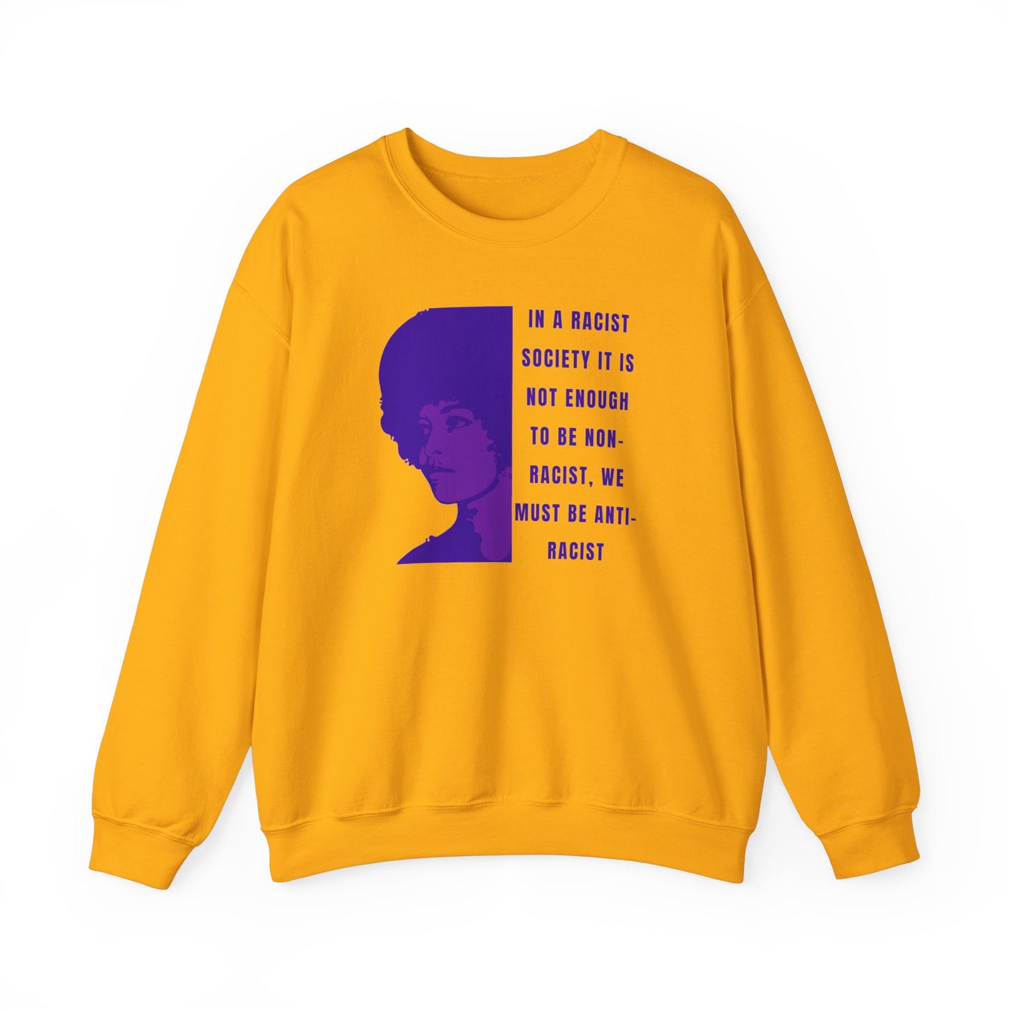 Angela Davis Anti-Racist Quote Counter Culture 70's Style Print BLM Unisex Heavy Blend™ Crewneck Sweatshirt