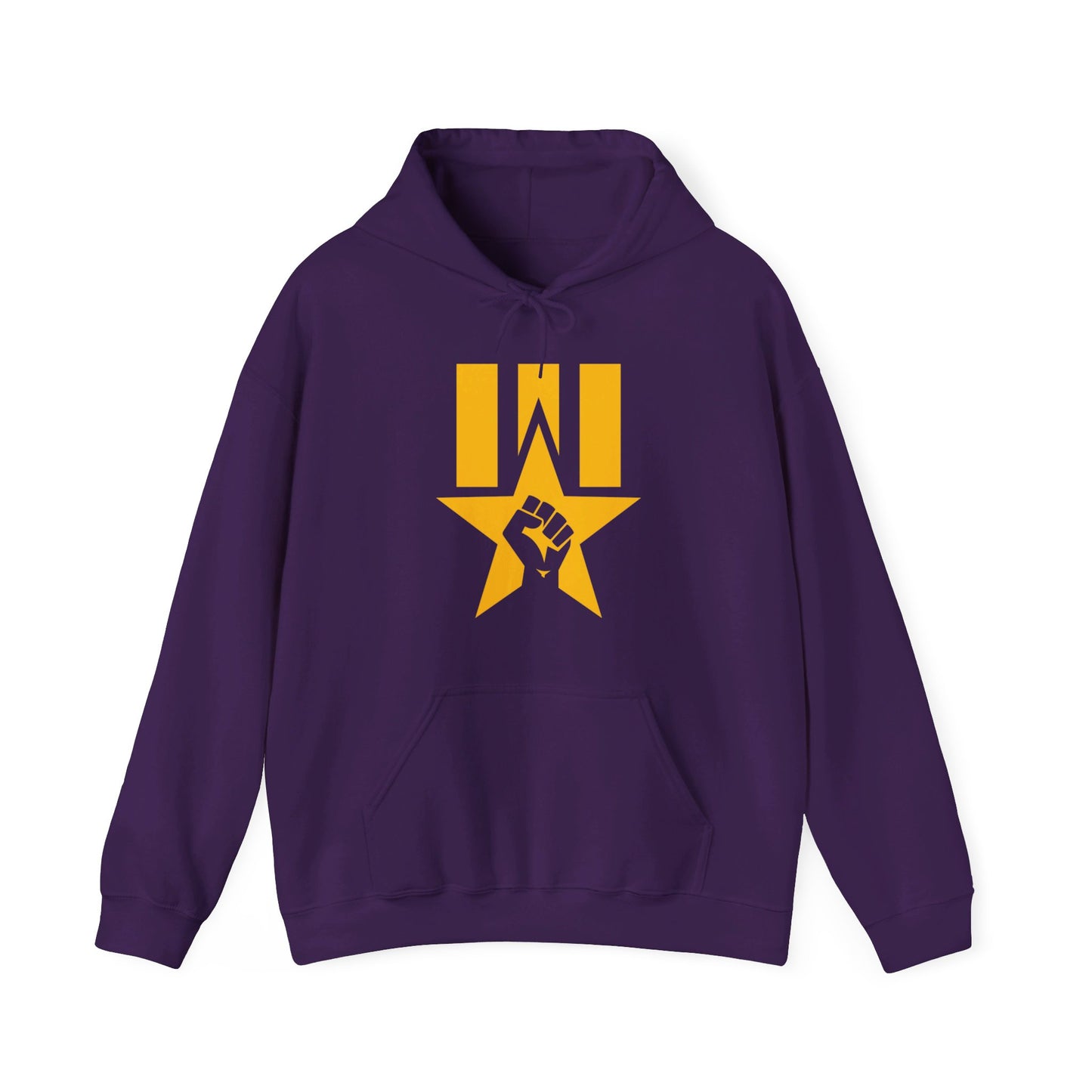 Leftist Star with Raised Fist and Stripes Socialist Unisex Heavy Blend™ Hooded Sweatshirt
