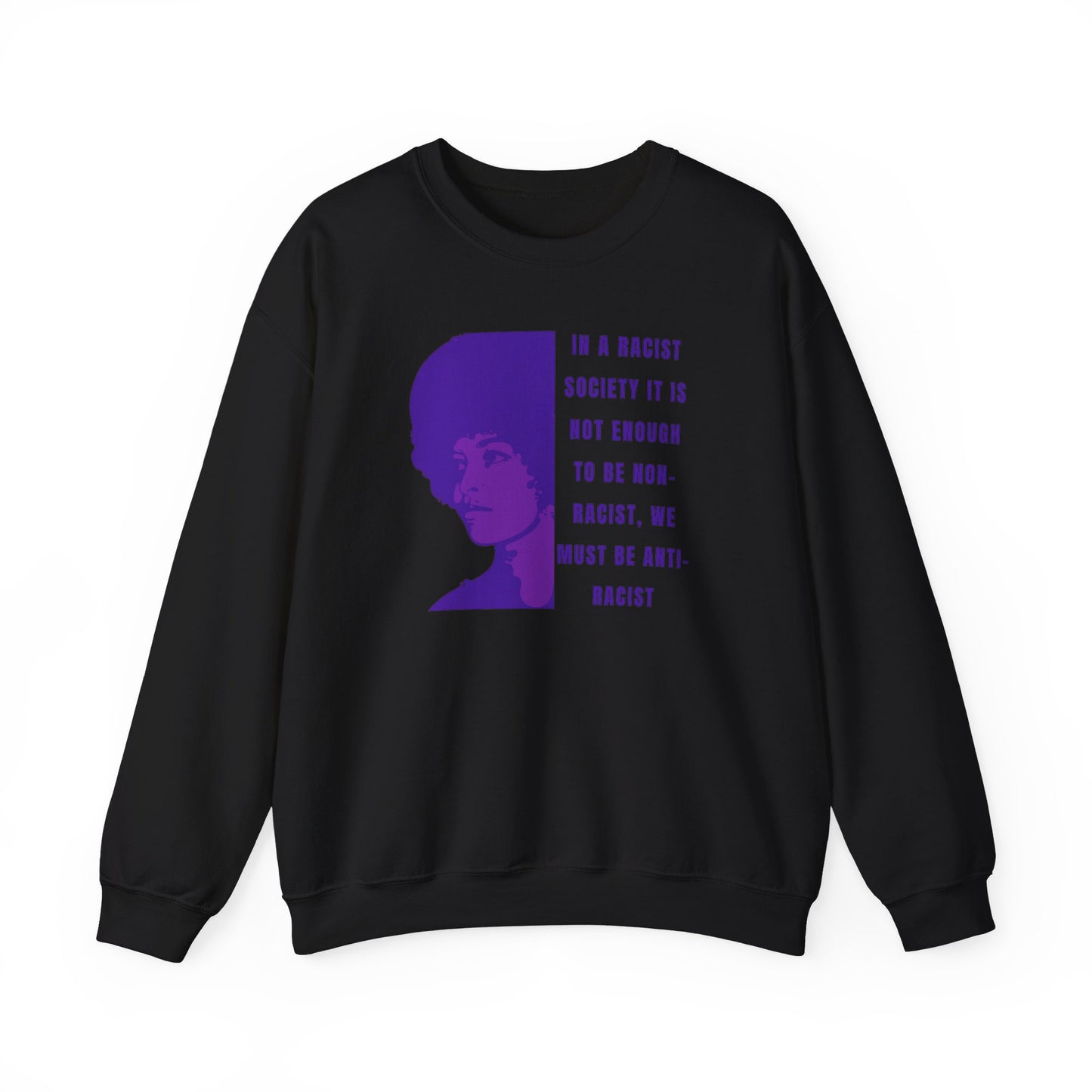 Angela Davis Anti-Racist Quote Counter Culture 70's Style Print BLM Unisex Heavy Blend™ Crewneck Sweatshirt