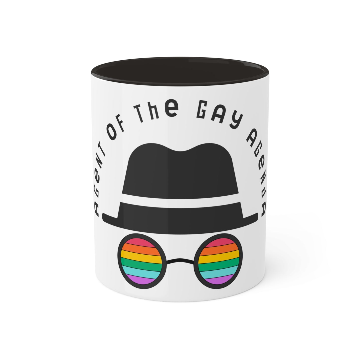 LGBTQ Plus Rainbow Agent of The Gay Agenda Spy Gay Queer Trans Rights Lesbian Pride Colourful Mug