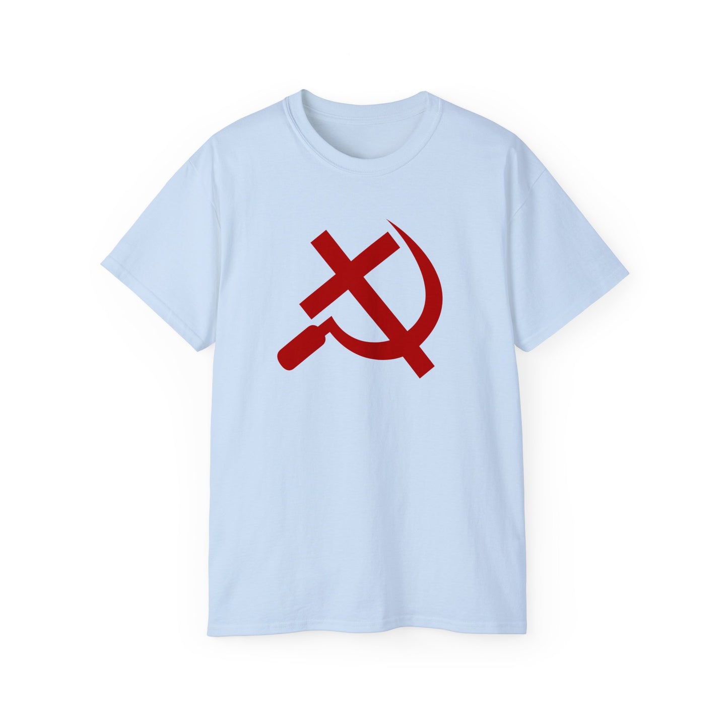 Christian Socialist Cross and Sickle Communist Hammer and Sickle Unisex Ultra Cotton Tee