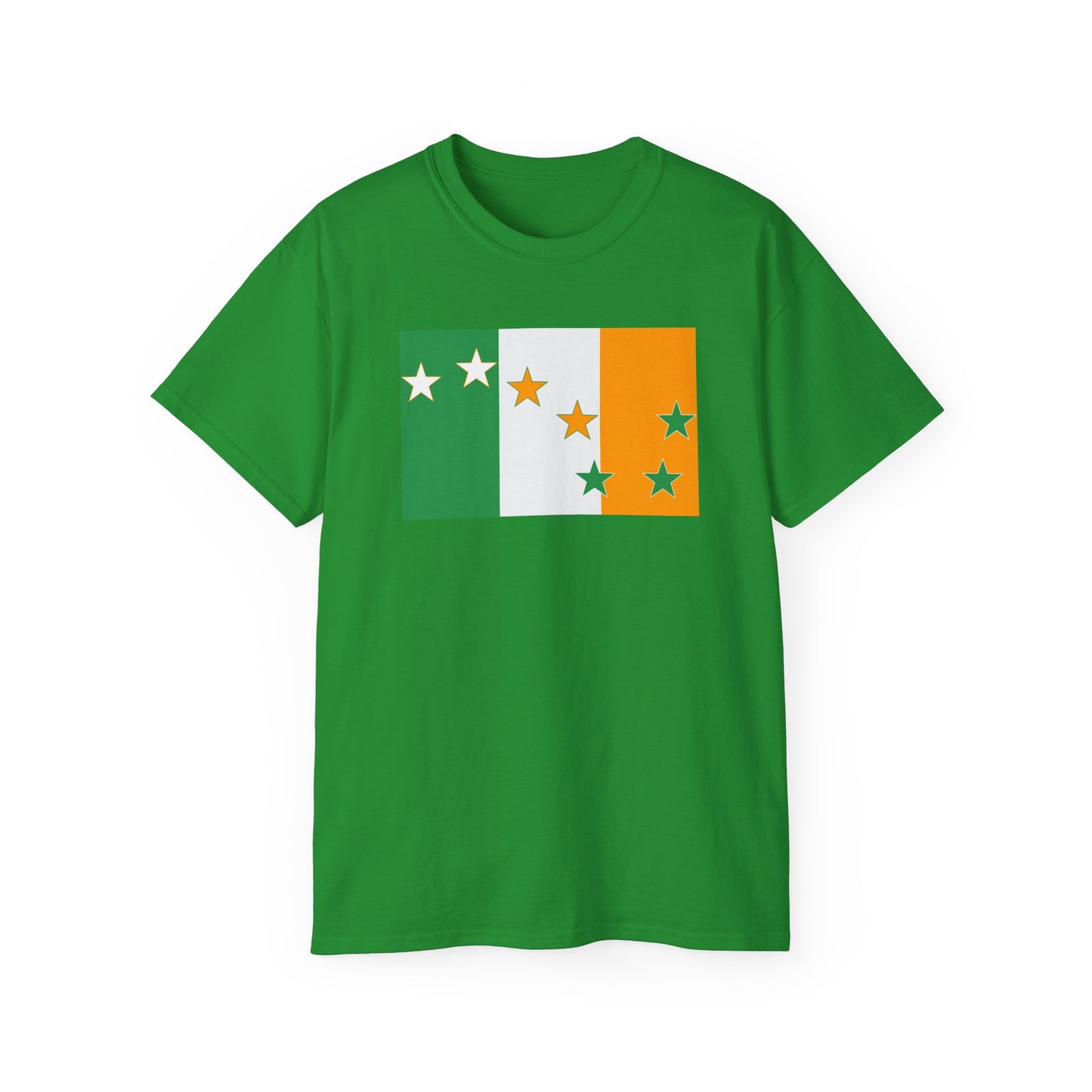 Irish Flag Tricolour with Socialist Starry Plough Unisex Ultra Cotton Tee