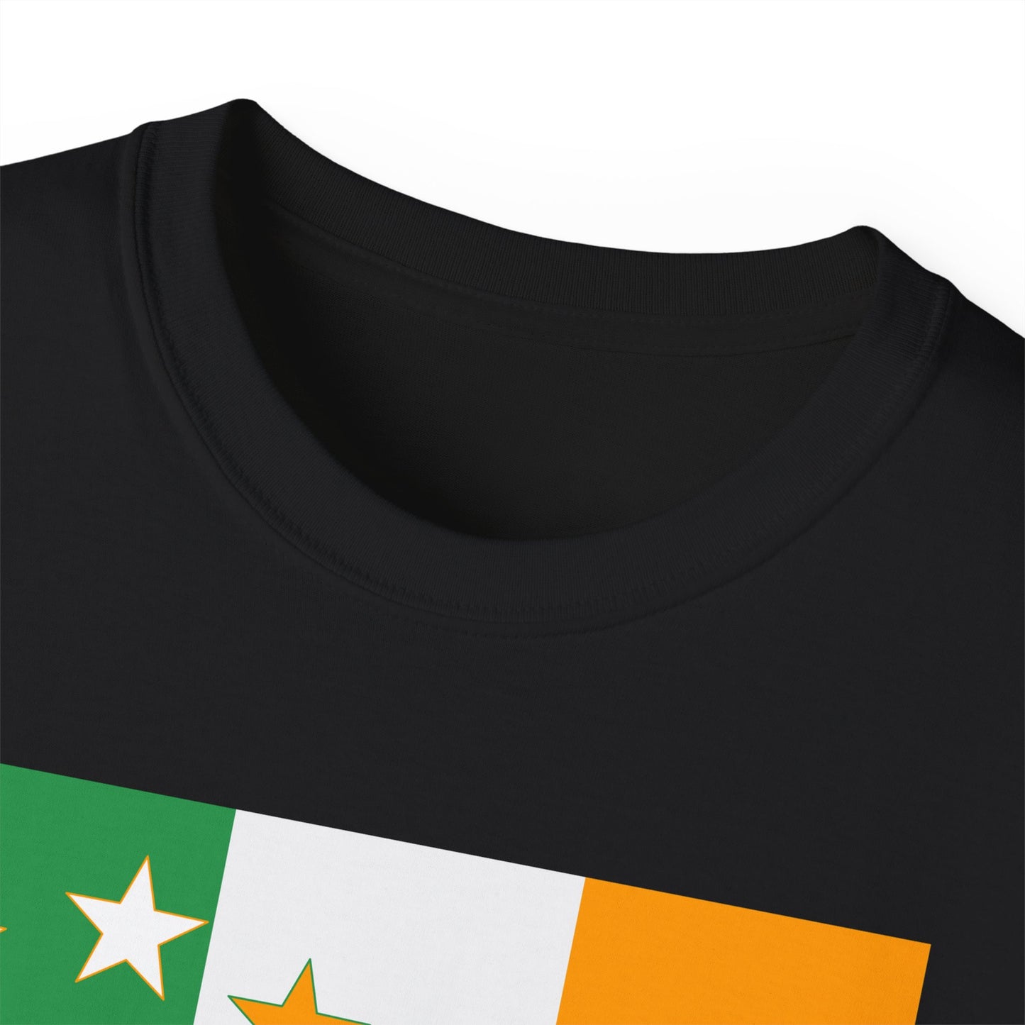 Irish Flag Tricolour with Socialist Starry Plough Unisex Ultra Cotton Tee