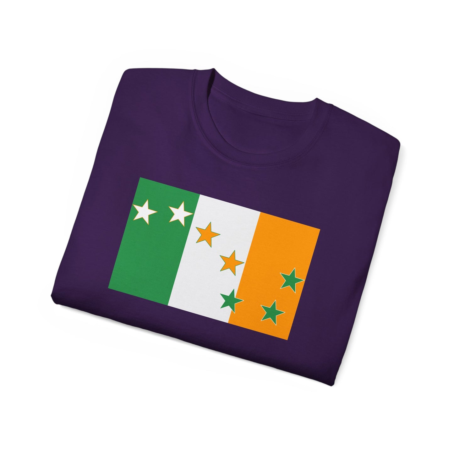 Irish Flag Tricolour with Socialist Starry Plough Unisex Ultra Cotton Tee