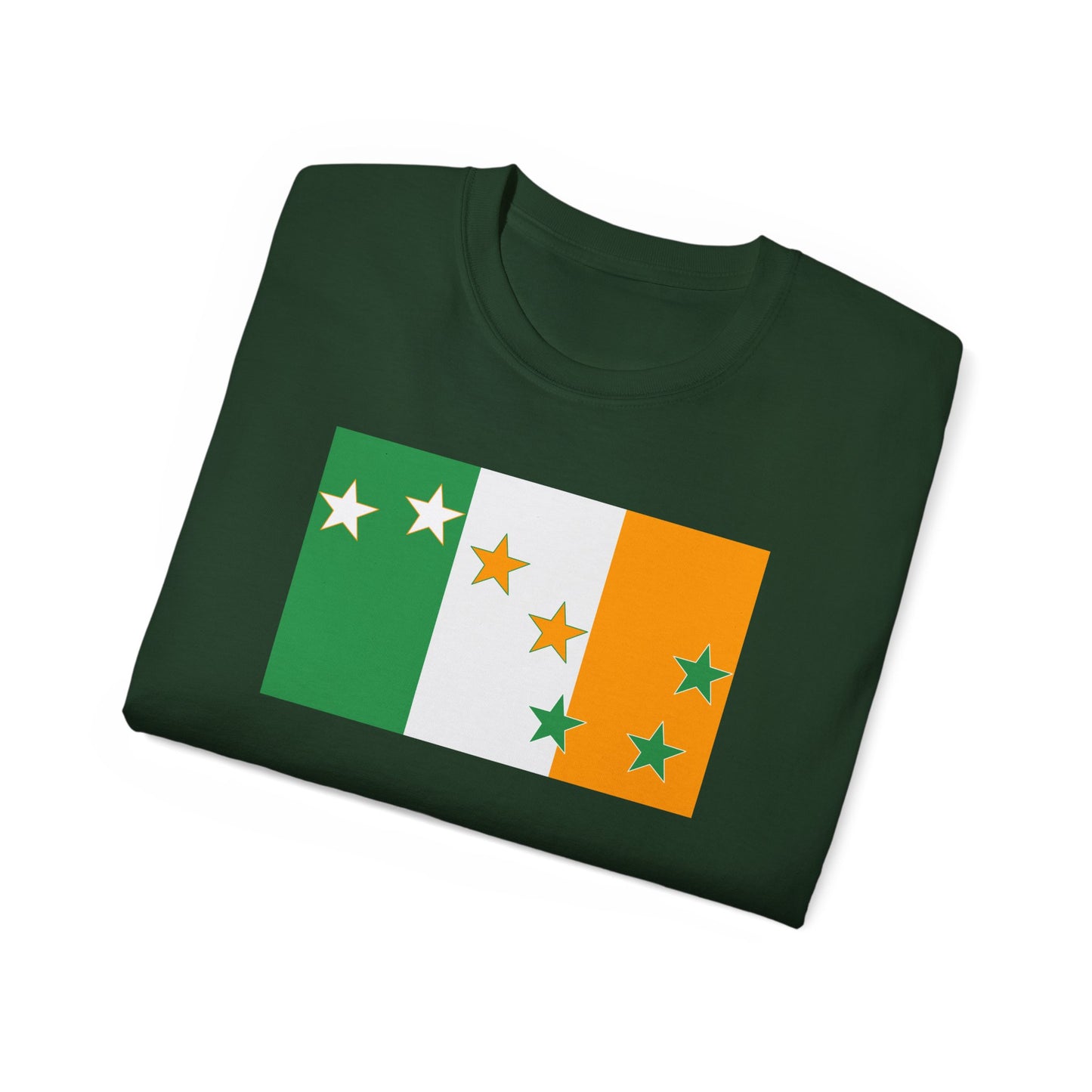 Irish Flag Tricolour with Socialist Starry Plough Unisex Ultra Cotton Tee