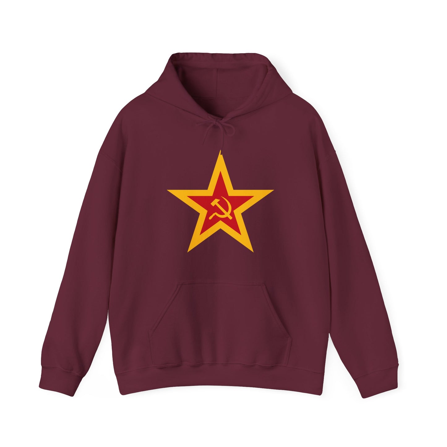 Communist Red and Gold Star with Socialist Hammer and Sickle Leftist Unisex Heavy Blend™ Hooded Sweatshirt