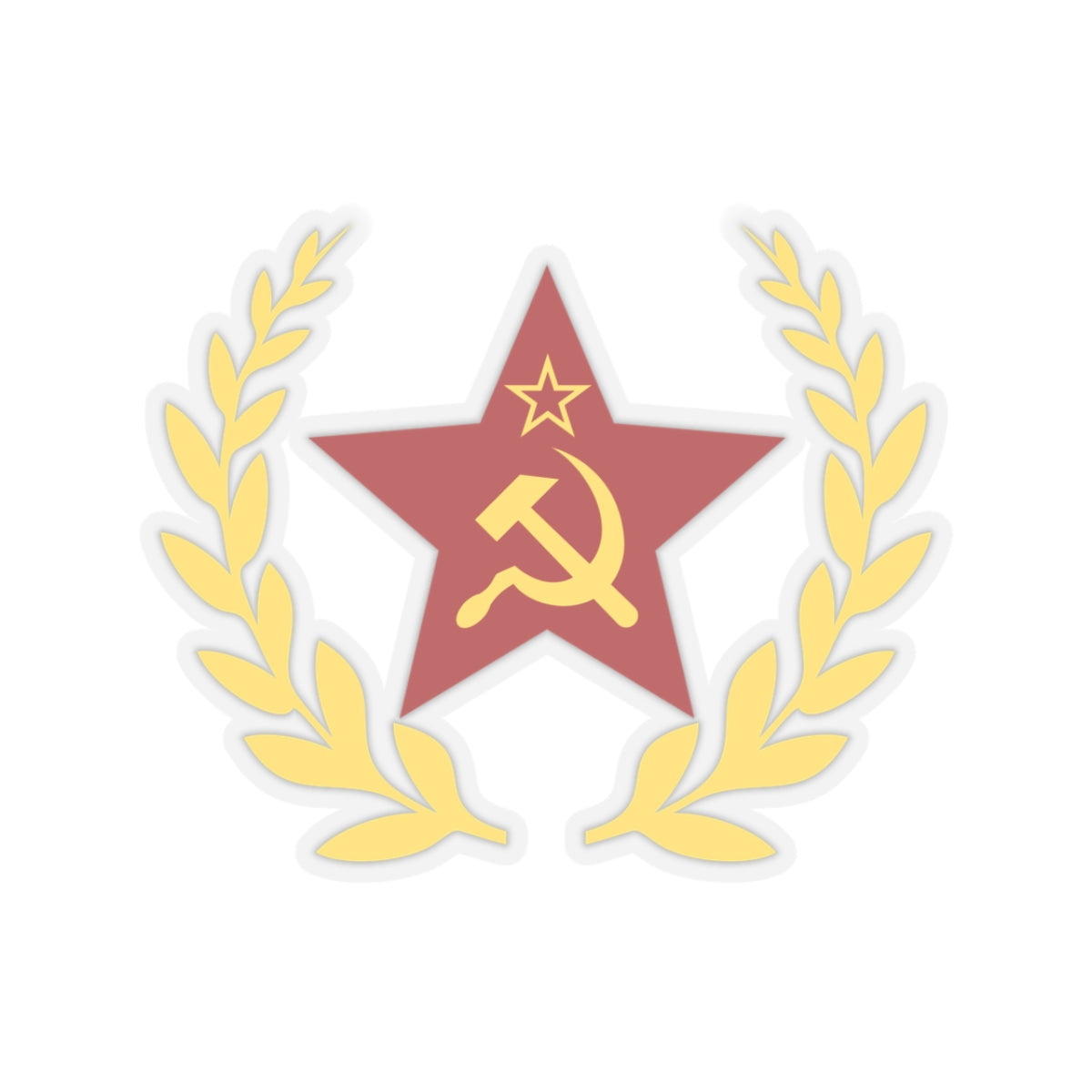 Red Star with CCCP Hammer and Sickle & Laurels Bubble-free Sticker