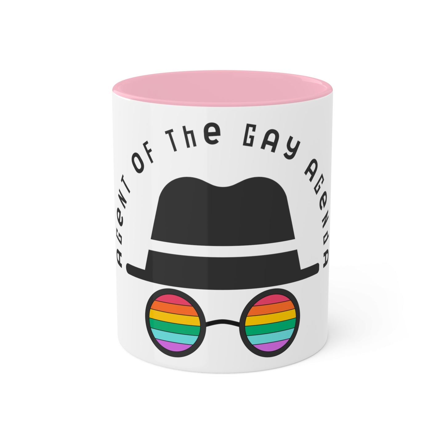 LGBTQ Plus Rainbow Agent of The Gay Agenda Spy Gay Queer Trans Rights Lesbian Pride Colourful Mug