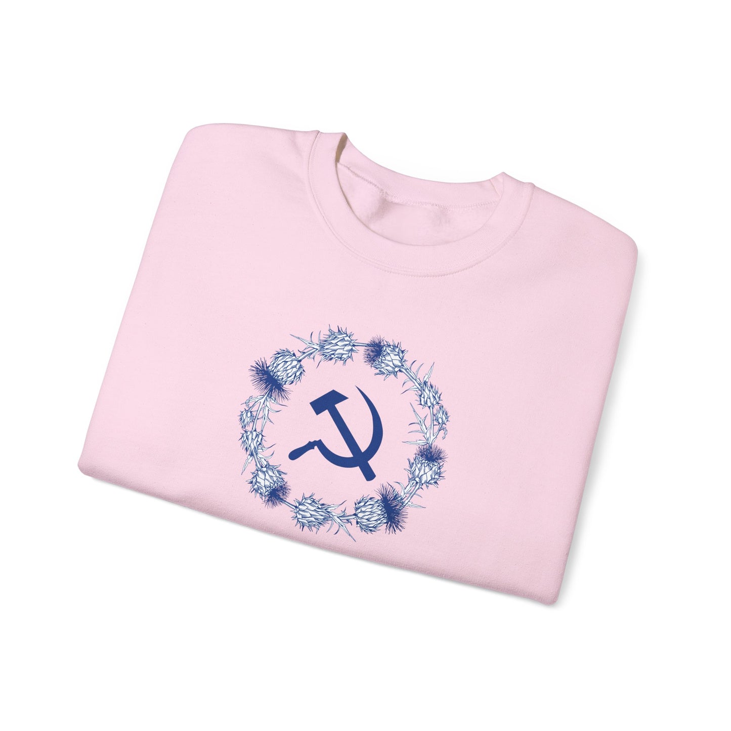 Scottish Socialist Solidarity Hammer and Sickle with Thistle Border Leftist Scotland Communist Unisex Heavy Blend™ Crewneck Sweatshirt