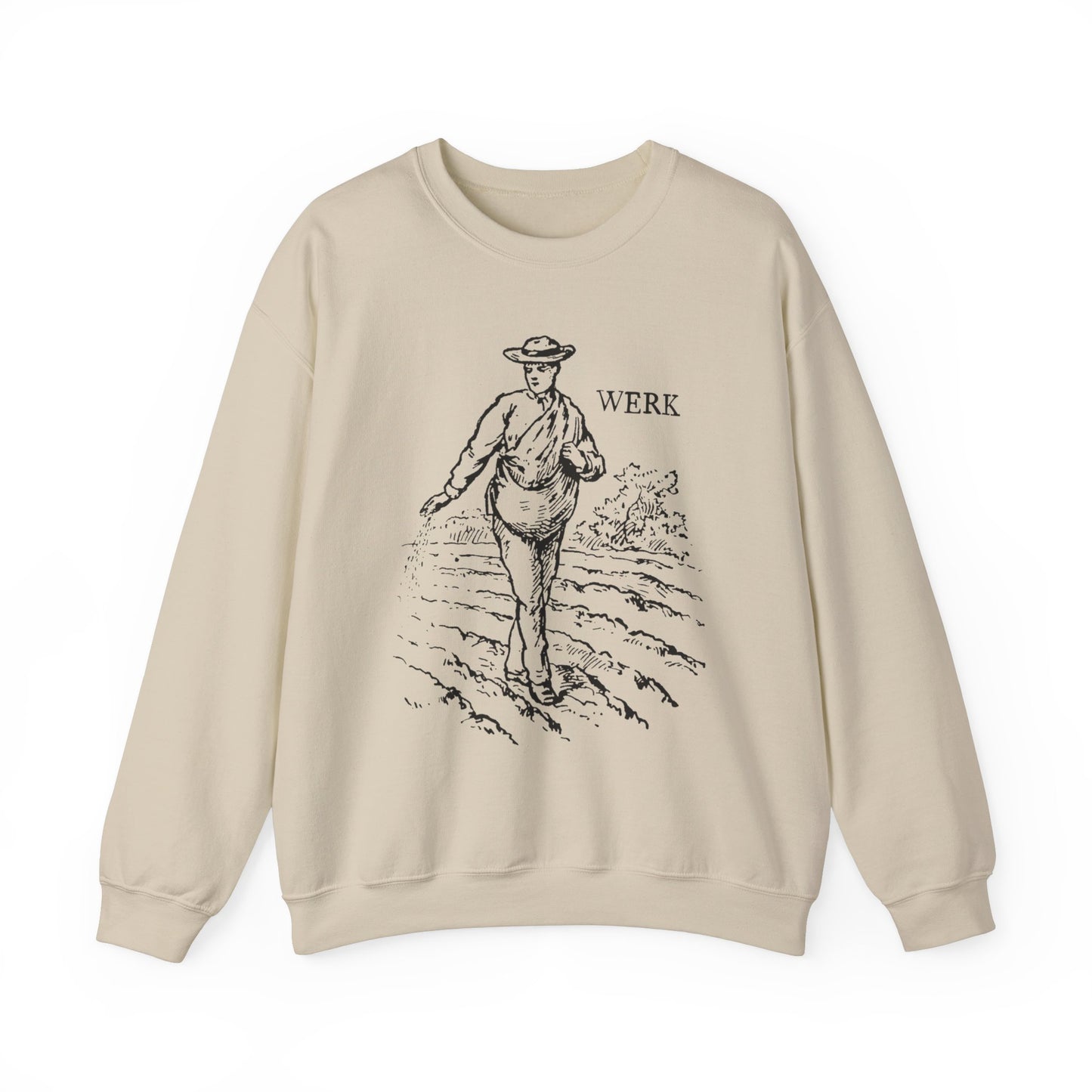 LGBTQ Plus Werk Vintage Farmer Sowing Seeds Gay Lesbian Queer Trans Unisex Heavy Blend™ Crewneck Sweatshirt
