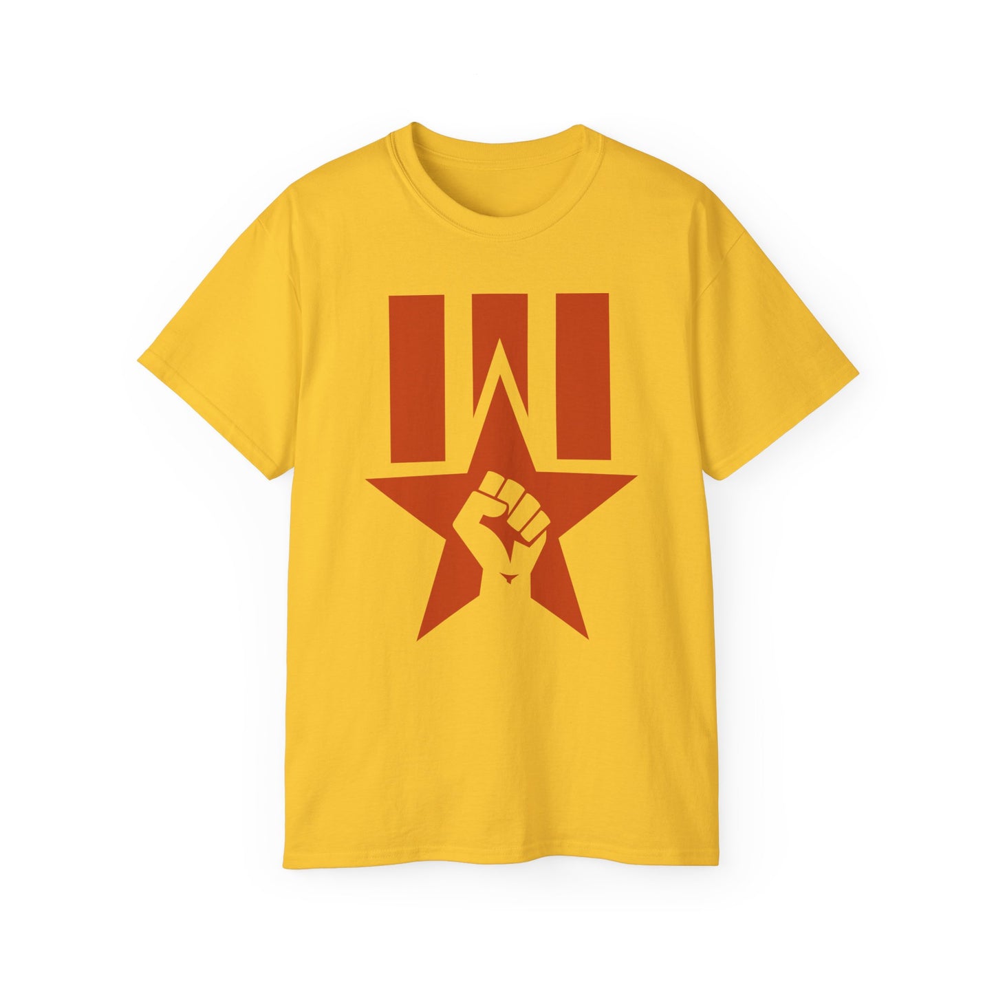 Leftist Star with Raised Fist and Stripes Socialist Unisex Ultra Cotton Tee