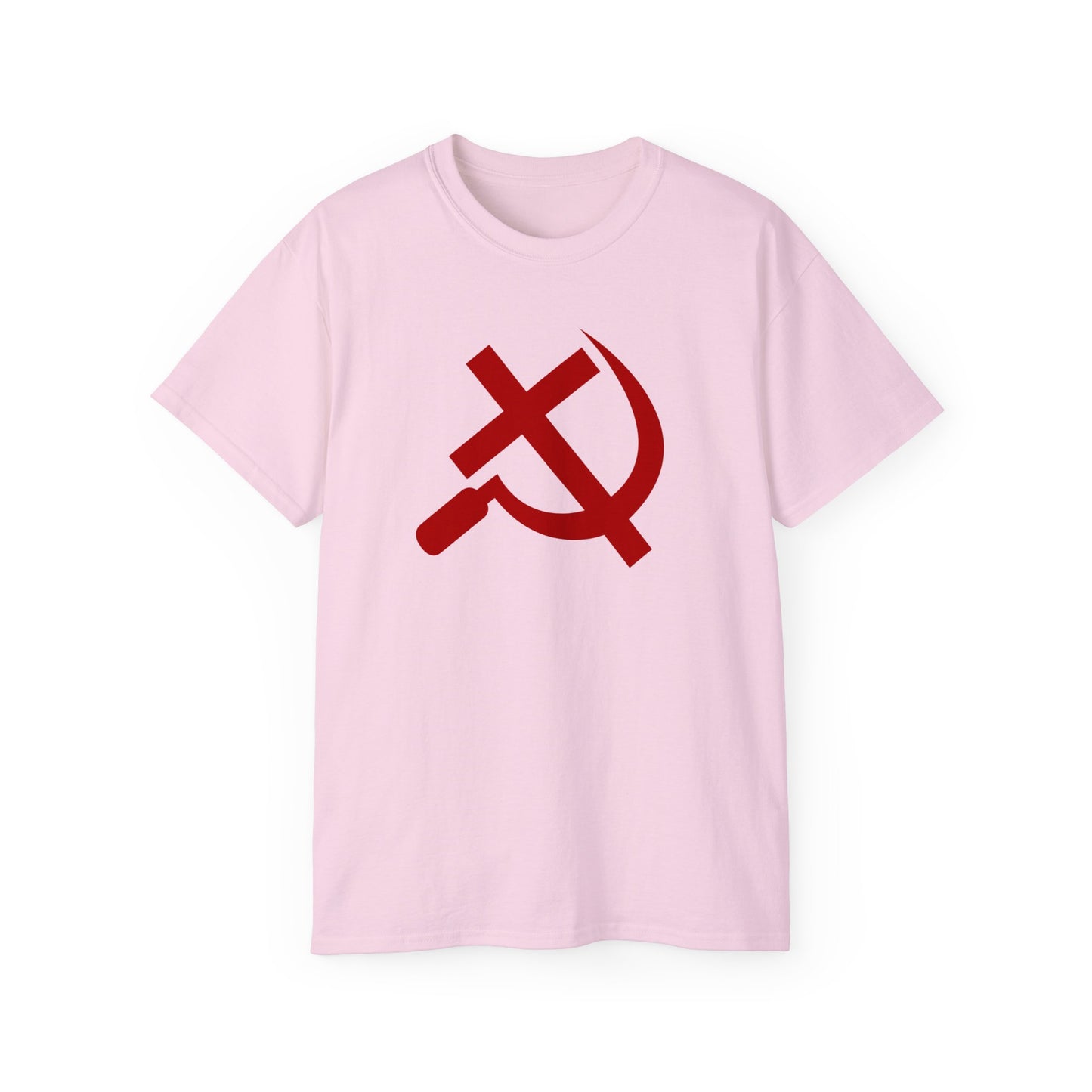 Christian Socialist Cross and Sickle Communist Hammer and Sickle Unisex Ultra Cotton Tee