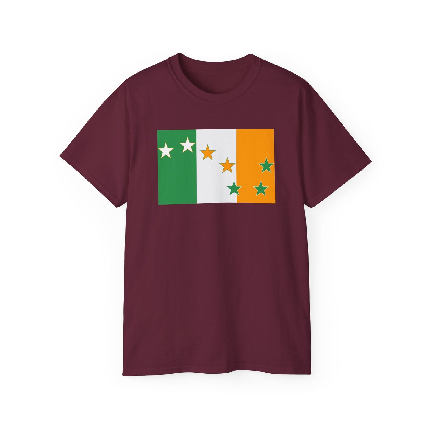 Irish Flag Tricolour with Socialist Starry Plough Unisex Ultra Cotton Tee