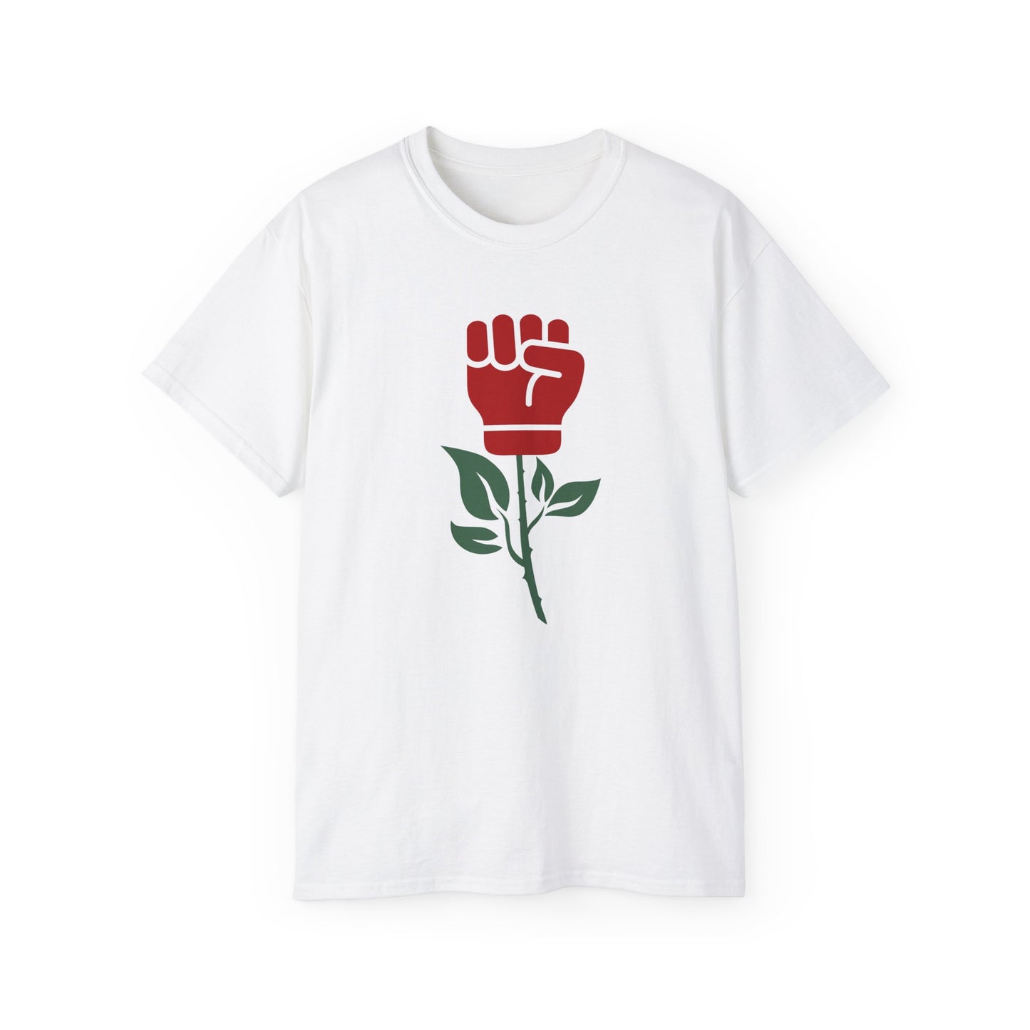 Socialist Rose Fist Leftist Solidarity Socialism Unisex Ultra Cotton Tee