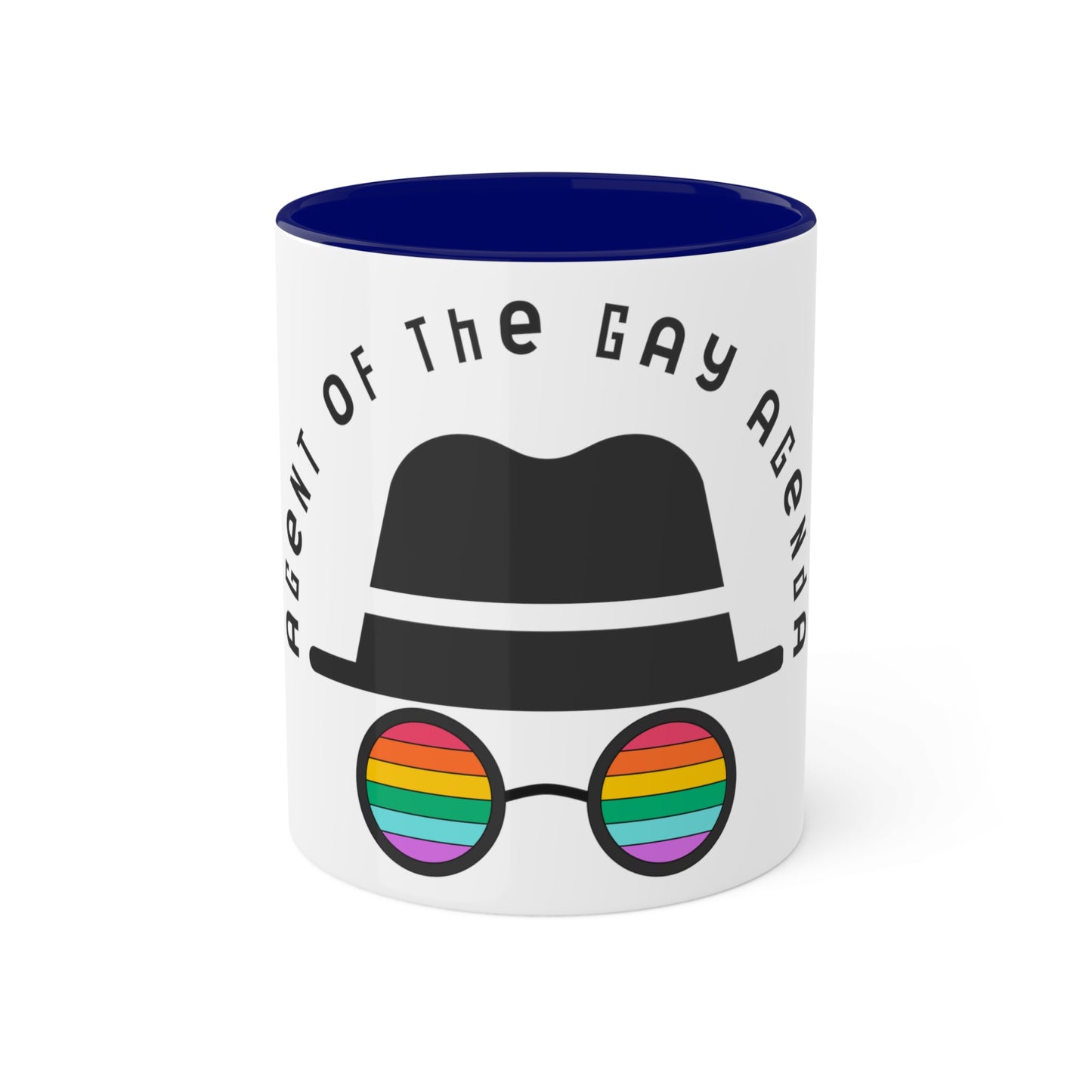 LGBTQ Plus Rainbow Agent of The Gay Agenda Spy Gay Queer Trans Rights Lesbian Pride Colourful Mug