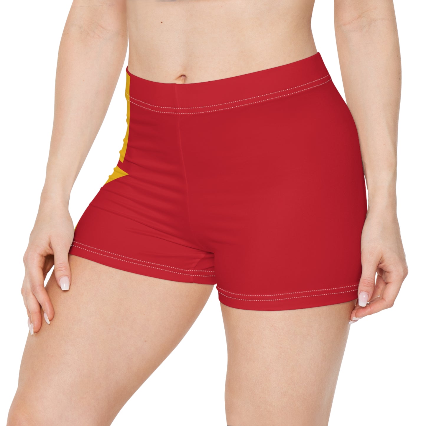 Leftist Star with Hammer and Sickle and Stripes Socialist Women's Shorts
