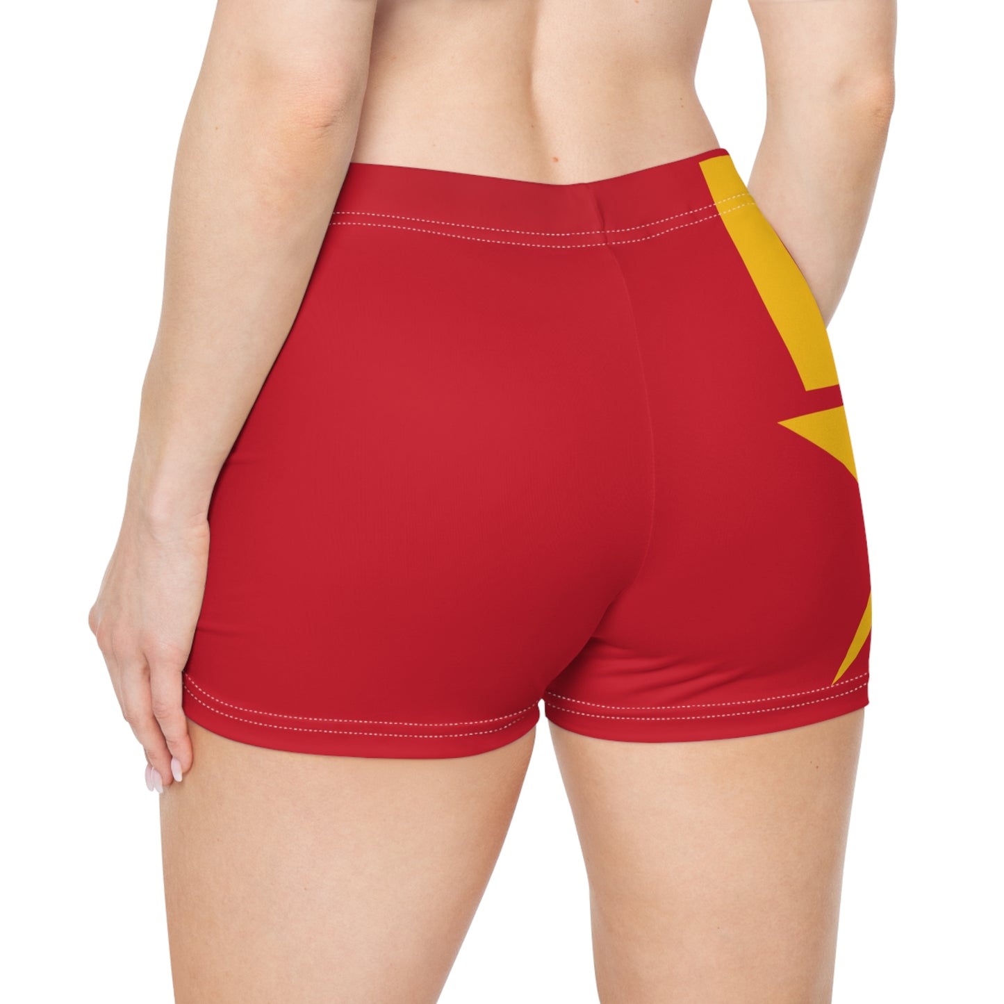 Leftist Star with Hammer and Sickle and Stripes Socialist Women's Shorts