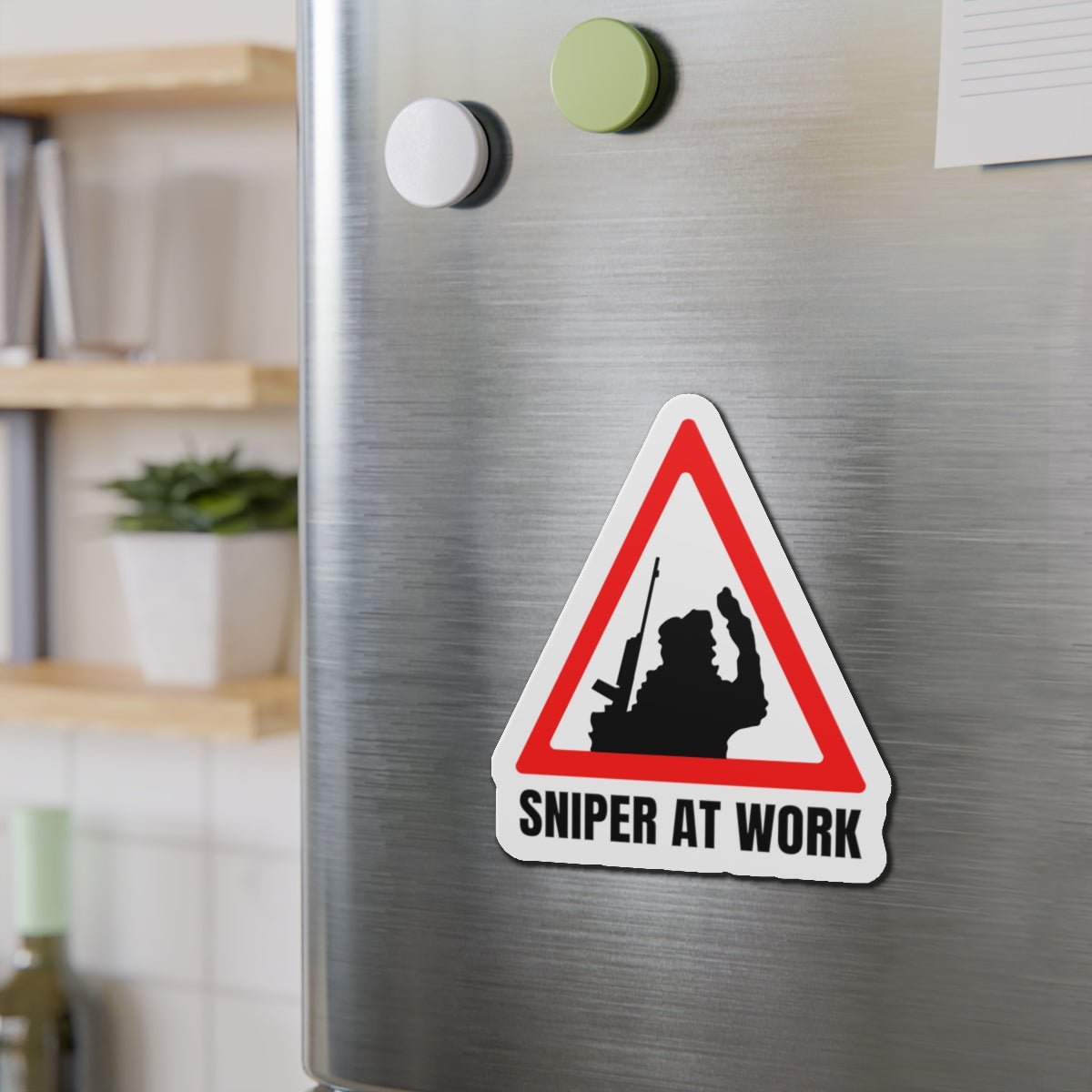 Sniper At Work United Ireland Irish Republican Army Road Sign IRA Kiss-Cut Magnet