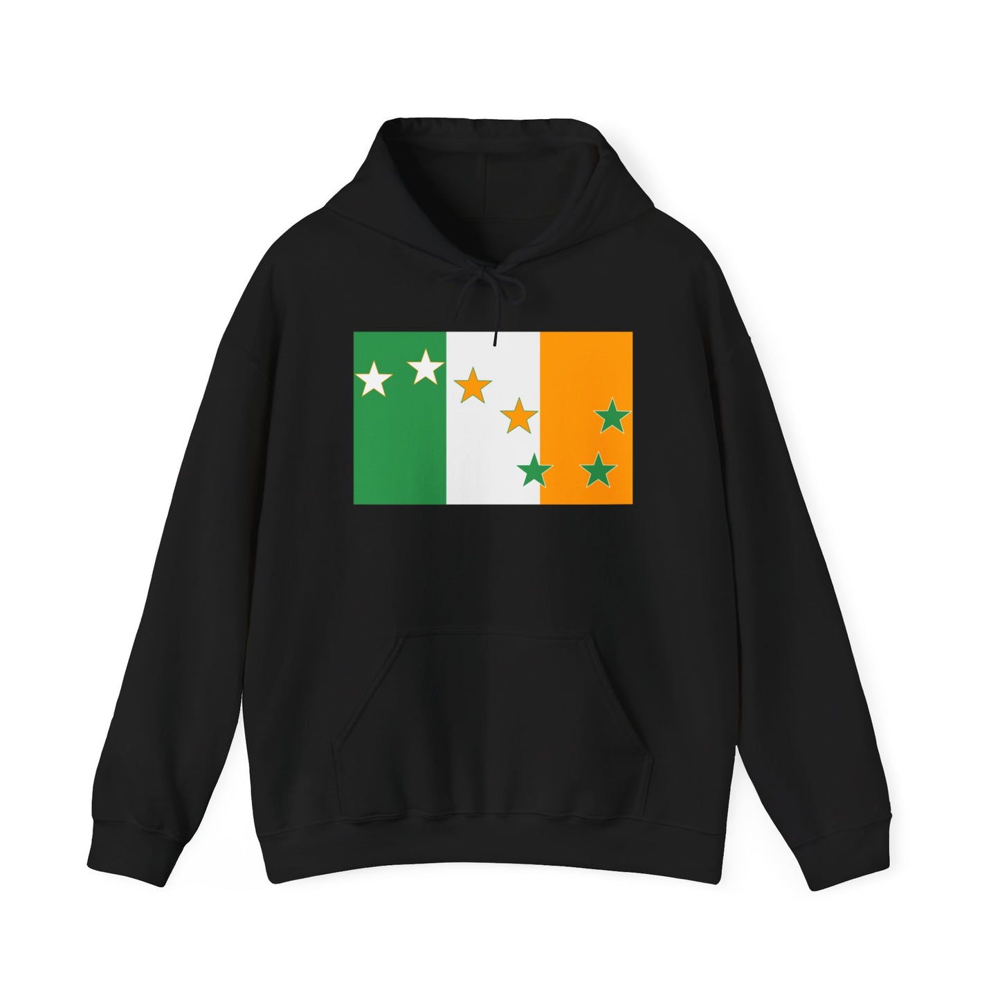 Irish Flag Tricolour with Socialist Starry Plough Unisex Heavy Blend Hooded Sweatshirt