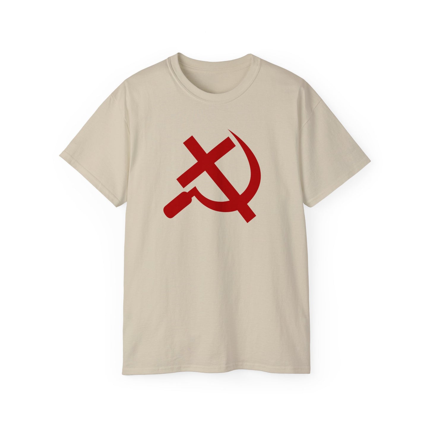 Christian Socialist Cross and Sickle Communist Hammer and Sickle Unisex Ultra Cotton Tee