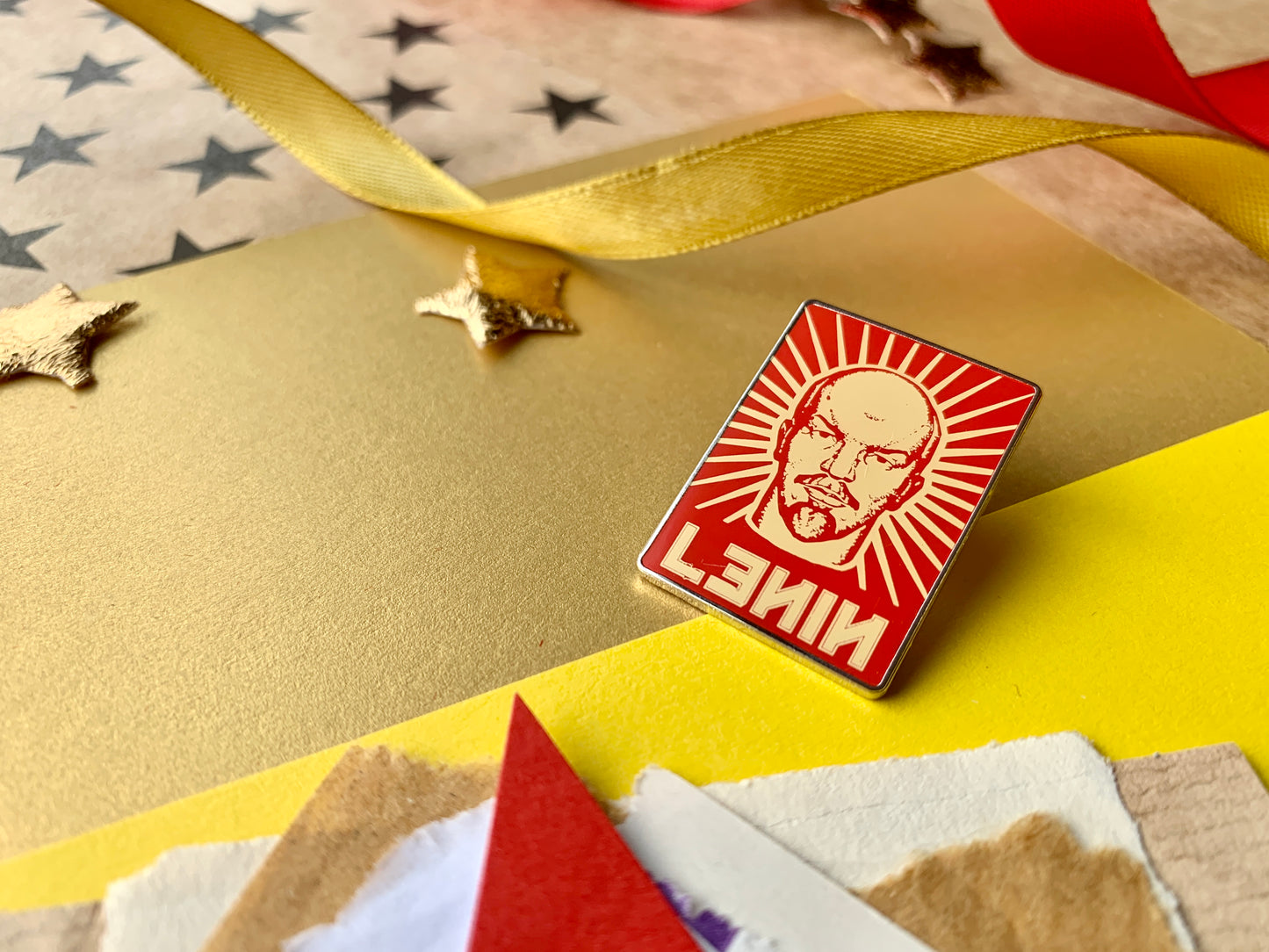 Communist VI Lenin Red Leftist Soviet Union Poster Style USSR Pin Badge