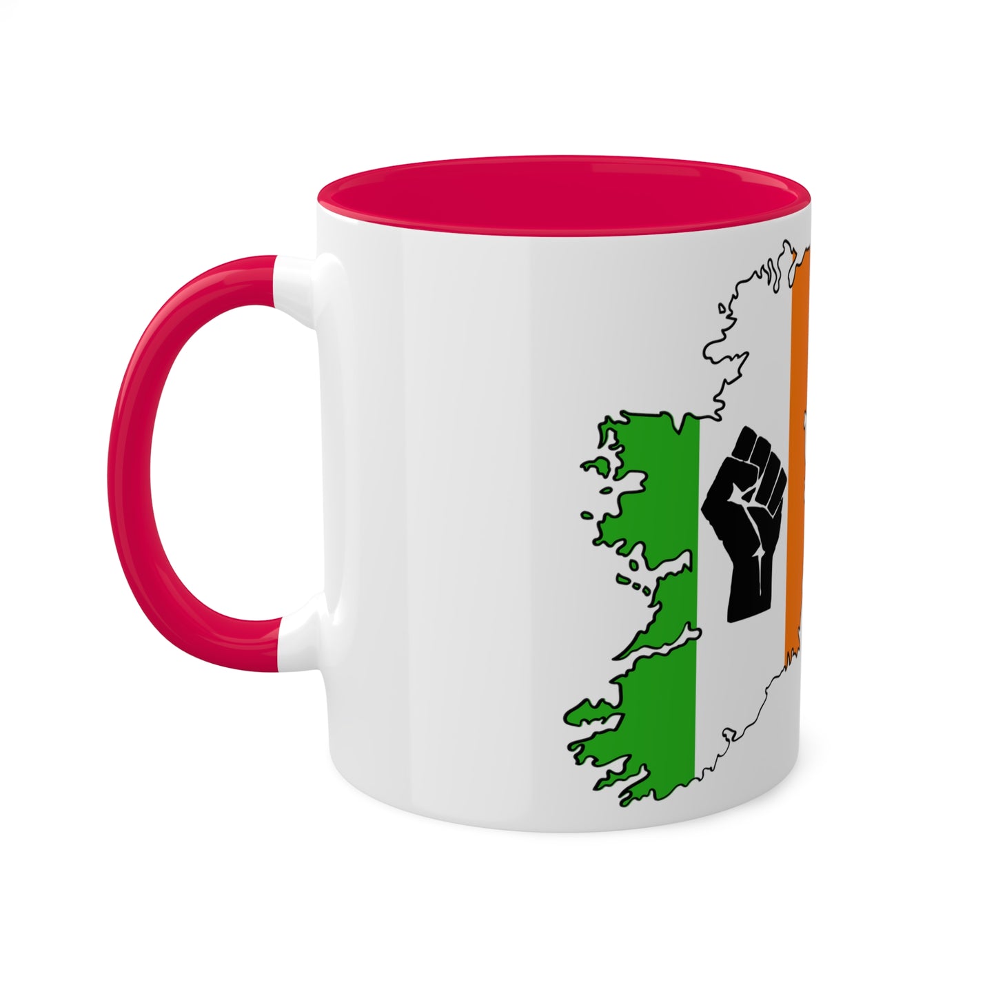Irish Tricolour United Ireland Tiocfaidh ár lá with Black Fist Erin go Bragh Irish Republican Colourful Mug