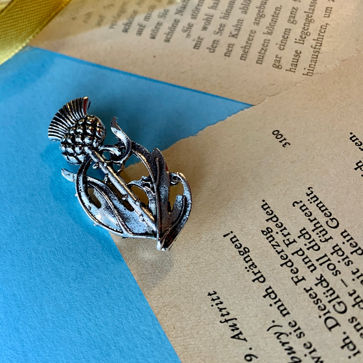 Scottish Silver Metal Thistle Brooch Pin Badge