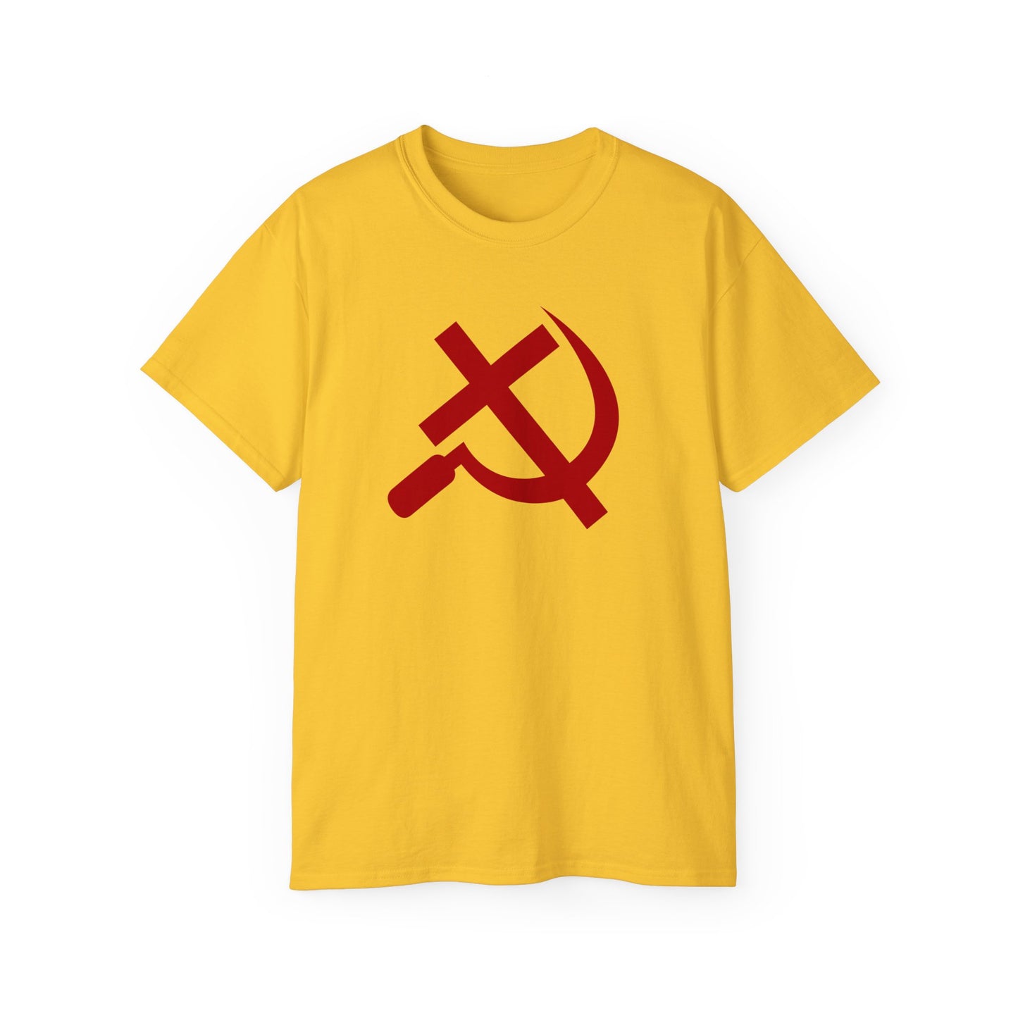 Christian Socialist Cross and Sickle Communist Hammer and Sickle Unisex Ultra Cotton Tee