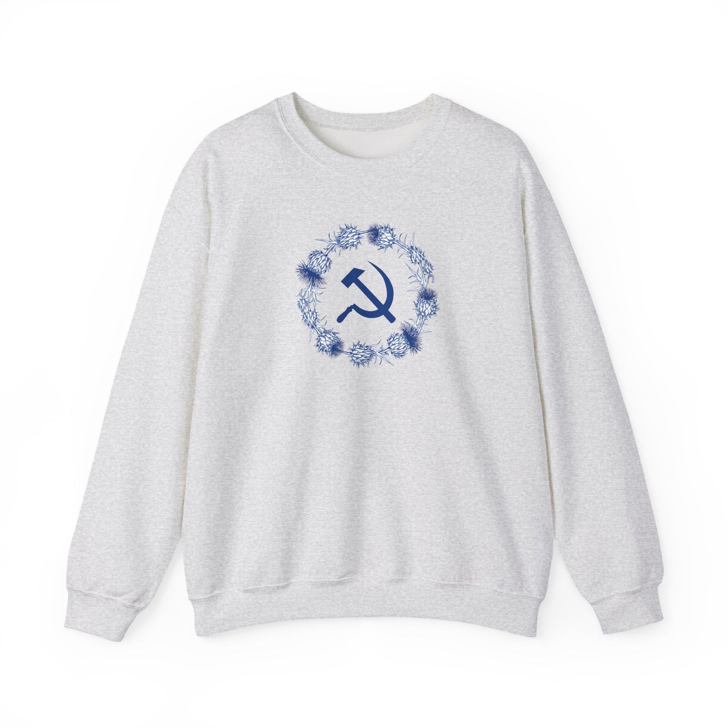 Scottish Socialist Solidarity Hammer and Sickle with Thistle Border Leftist Scotland Communist Unisex Heavy Blend™ Crewneck Sweatshirt