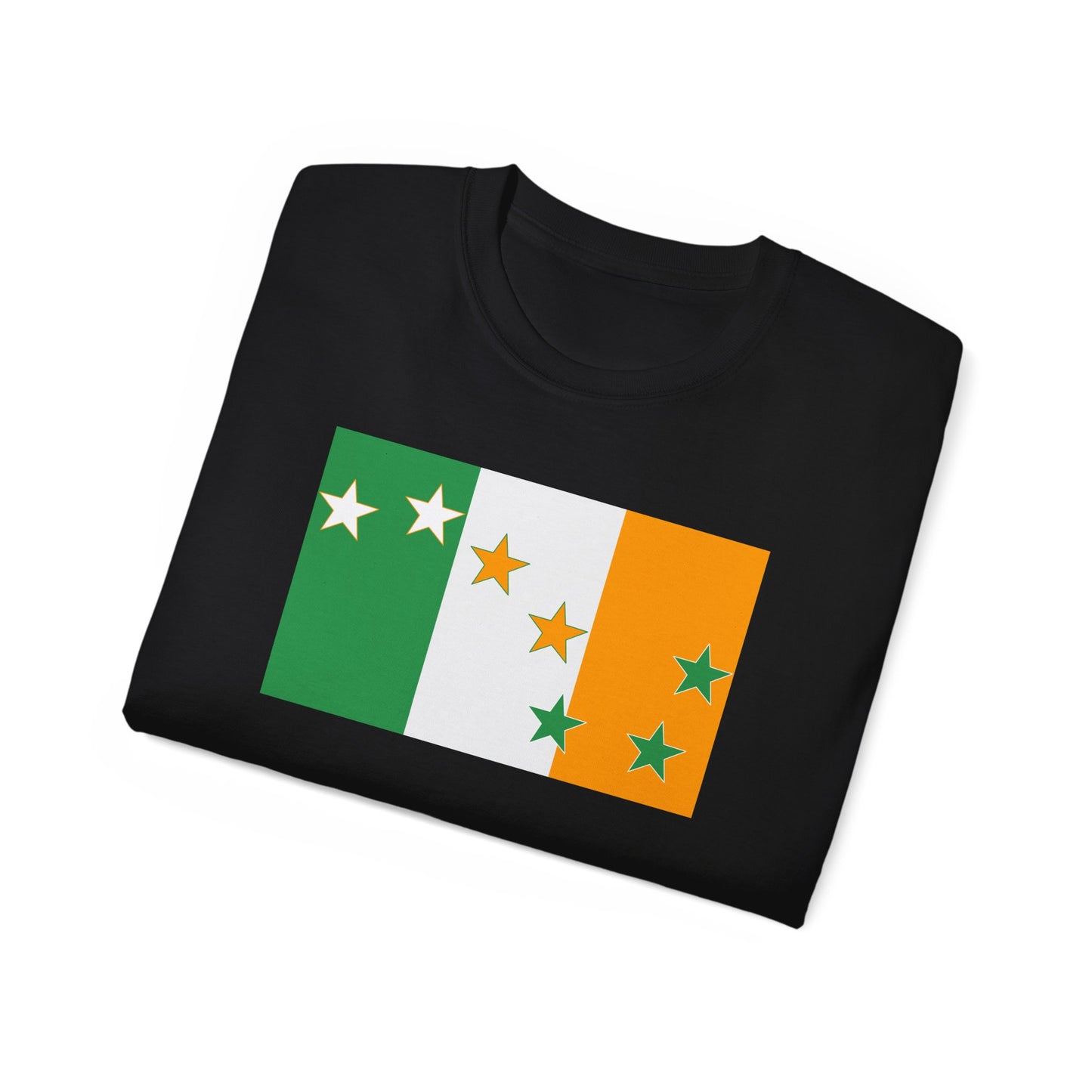Irish Flag Tricolour with Socialist Starry Plough Unisex Ultra Cotton Tee