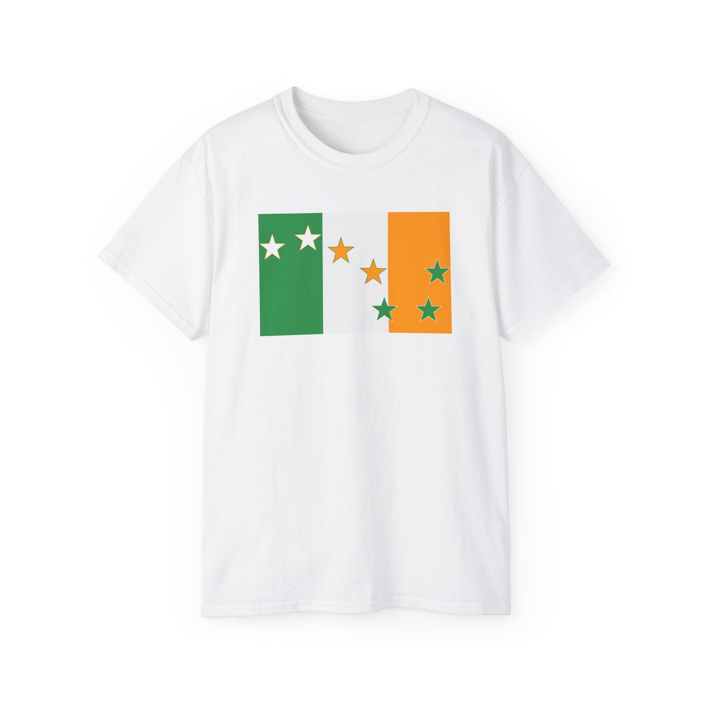 Irish Flag Tricolour with Socialist Starry Plough Unisex Ultra Cotton Tee