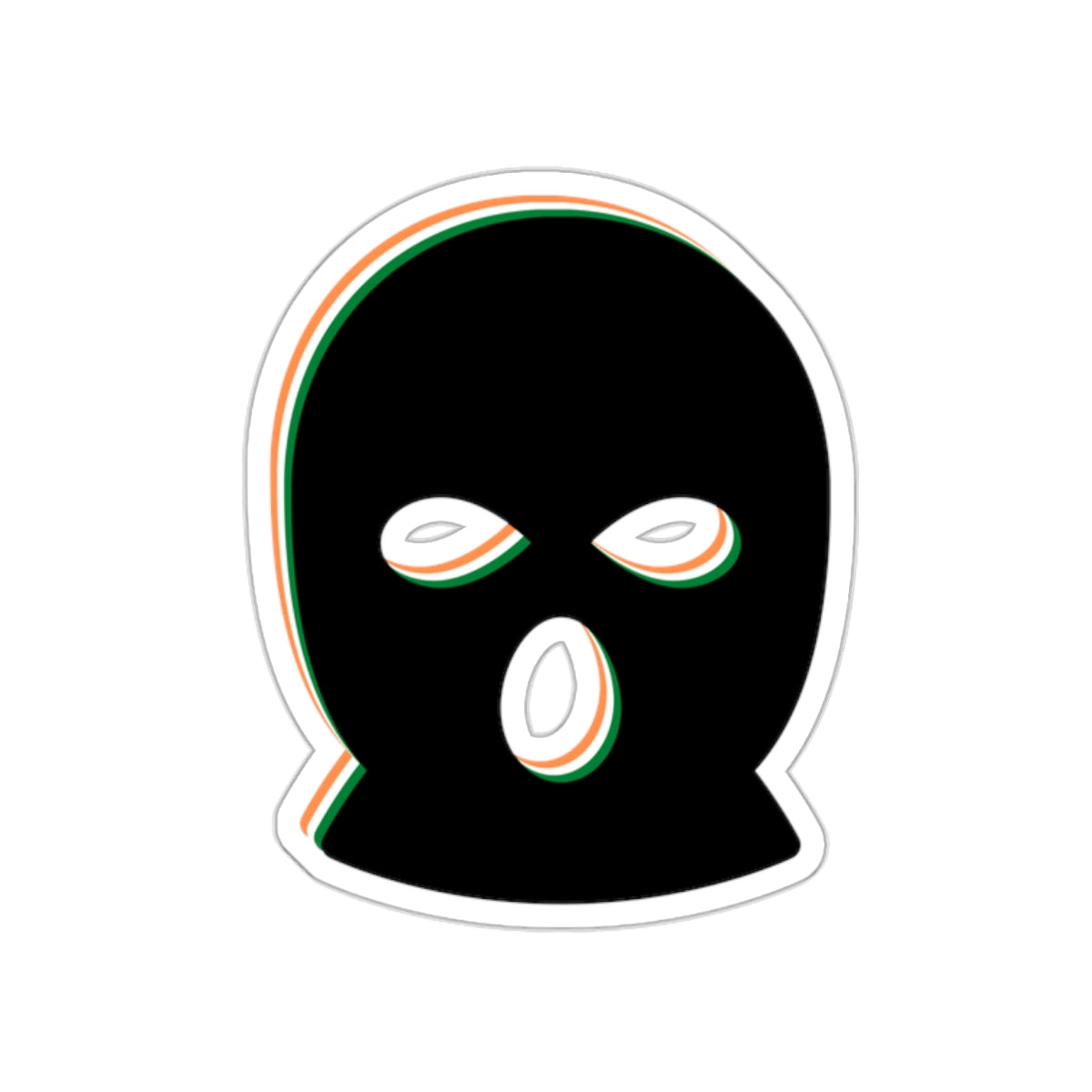 IRA Up The RA Balaclava Freedom Fighter Provo United Ireland Tricolour and Black Kiss-Cut Sticker