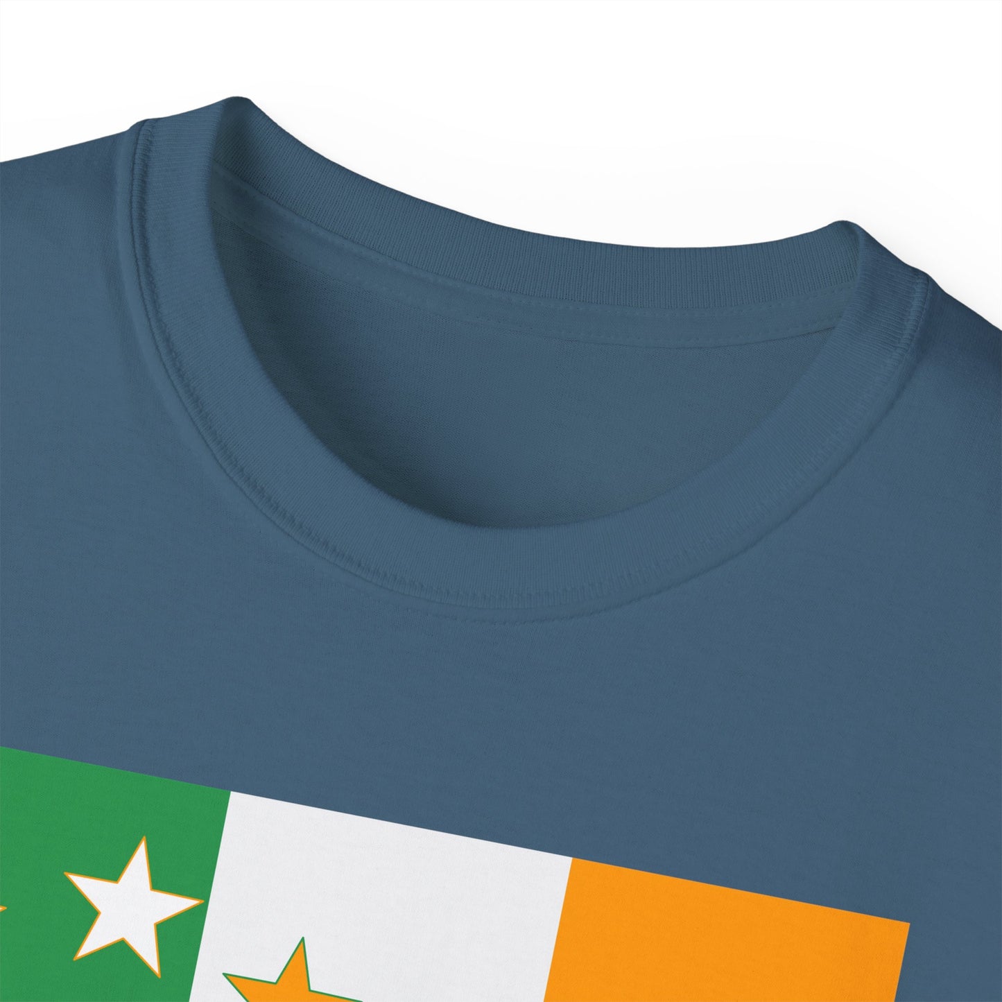 Irish Flag Tricolour with Socialist Starry Plough Unisex Ultra Cotton Tee