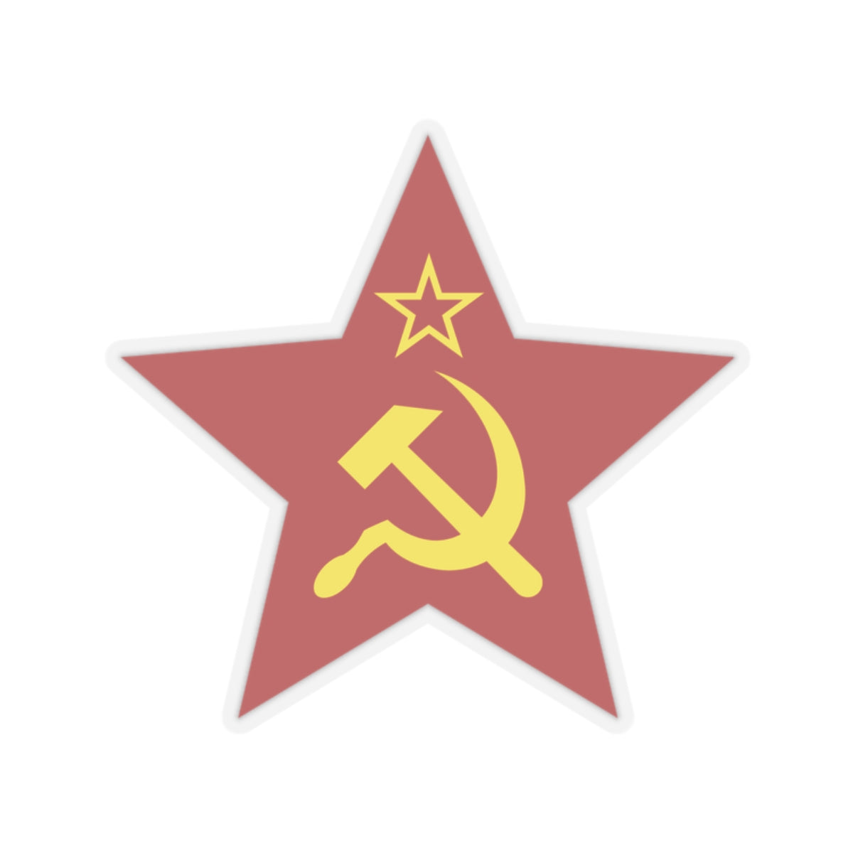 Socialist Red Star with Hammer and Sickle Leftist Communist Bubble-free Sticker