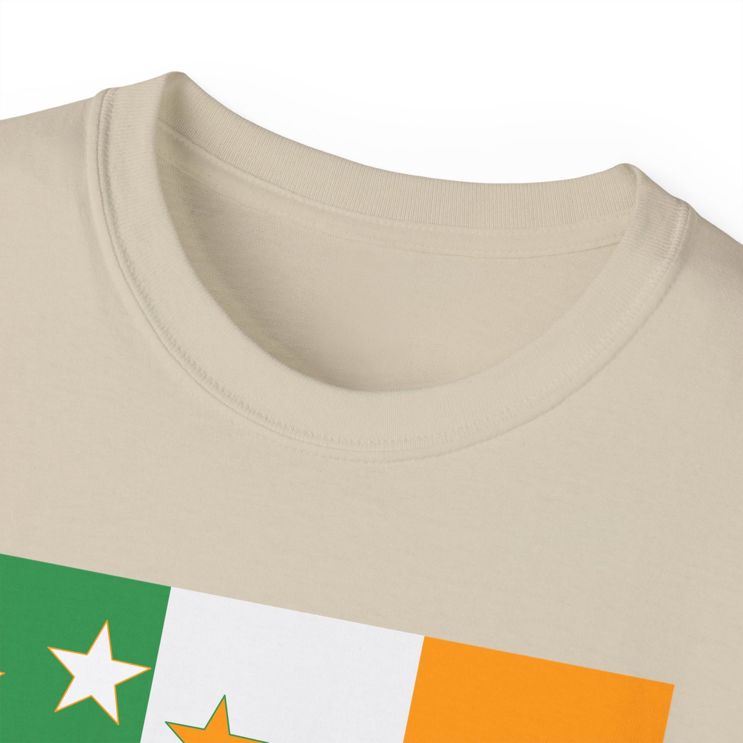Irish Flag Tricolour with Socialist Starry Plough Unisex Ultra Cotton Tee