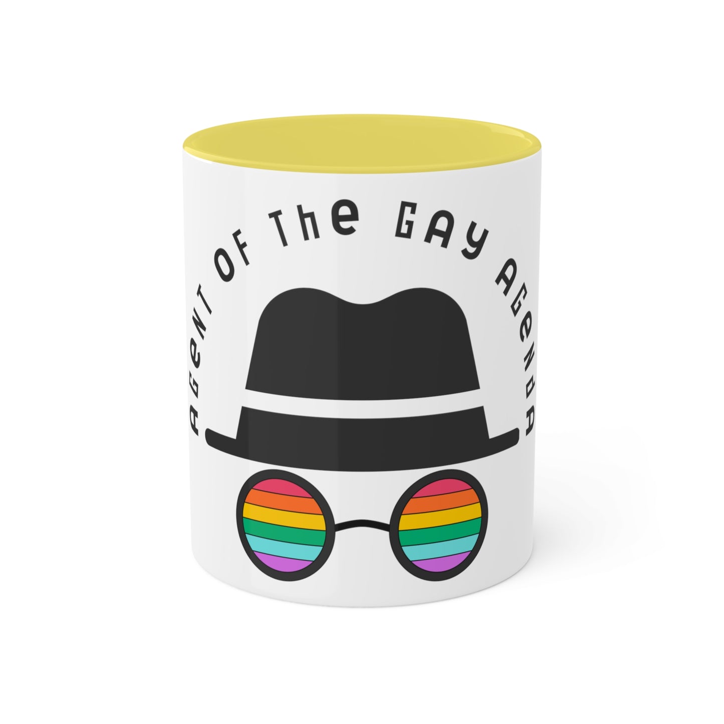 LGBTQ Plus Rainbow Agent of The Gay Agenda Spy Gay Queer Trans Rights Lesbian Pride Colourful Mug